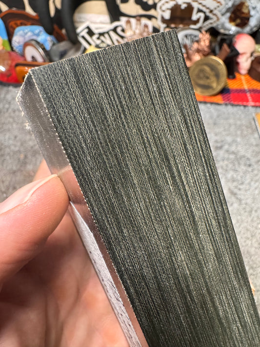 Vintage OD Green Cotton Block 5 3/8” x 1 9/16” x 1 5/16”