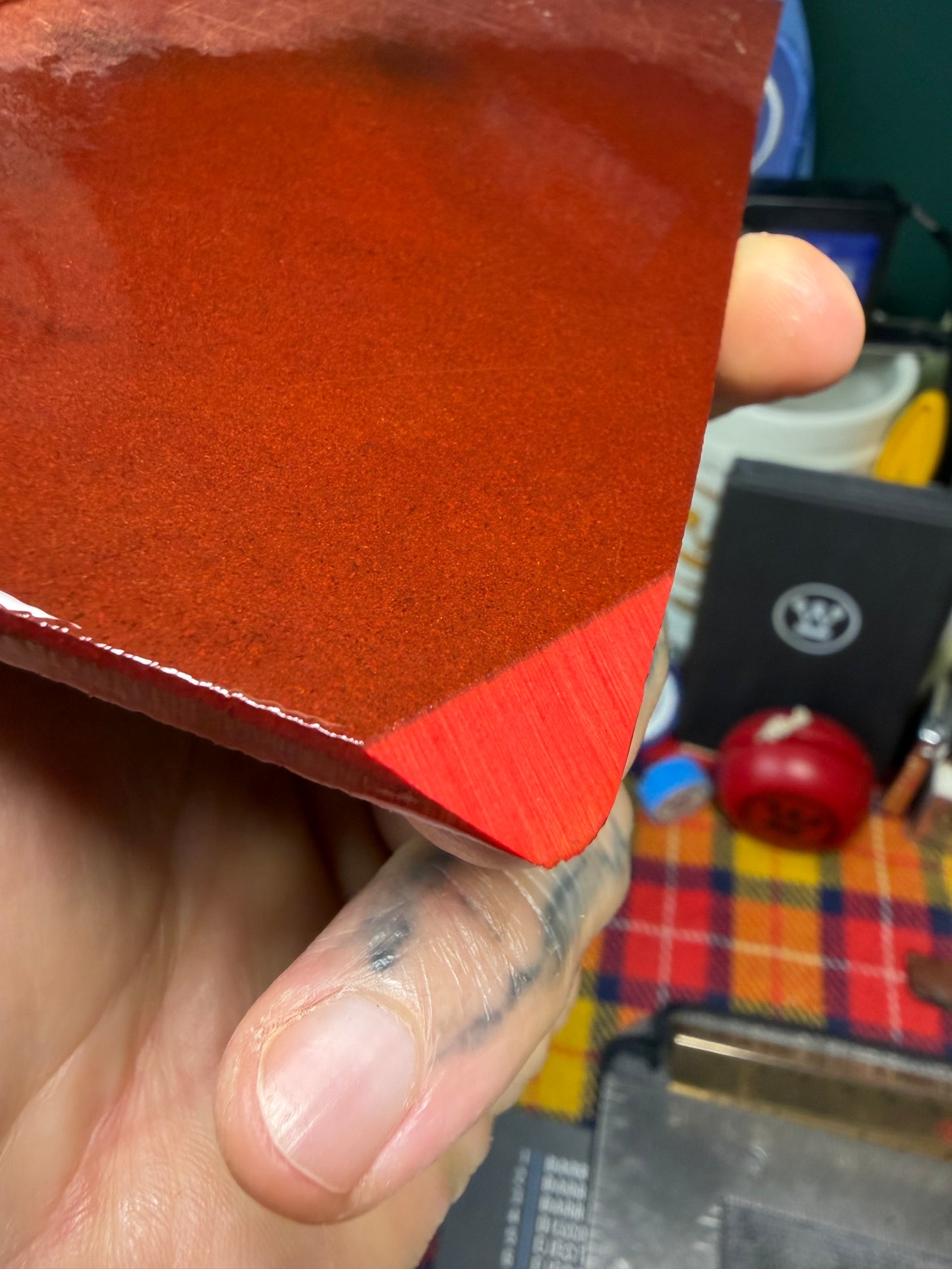 Vintage Red Paper Micarta 5 3/4”x2 15/16”x3/16”