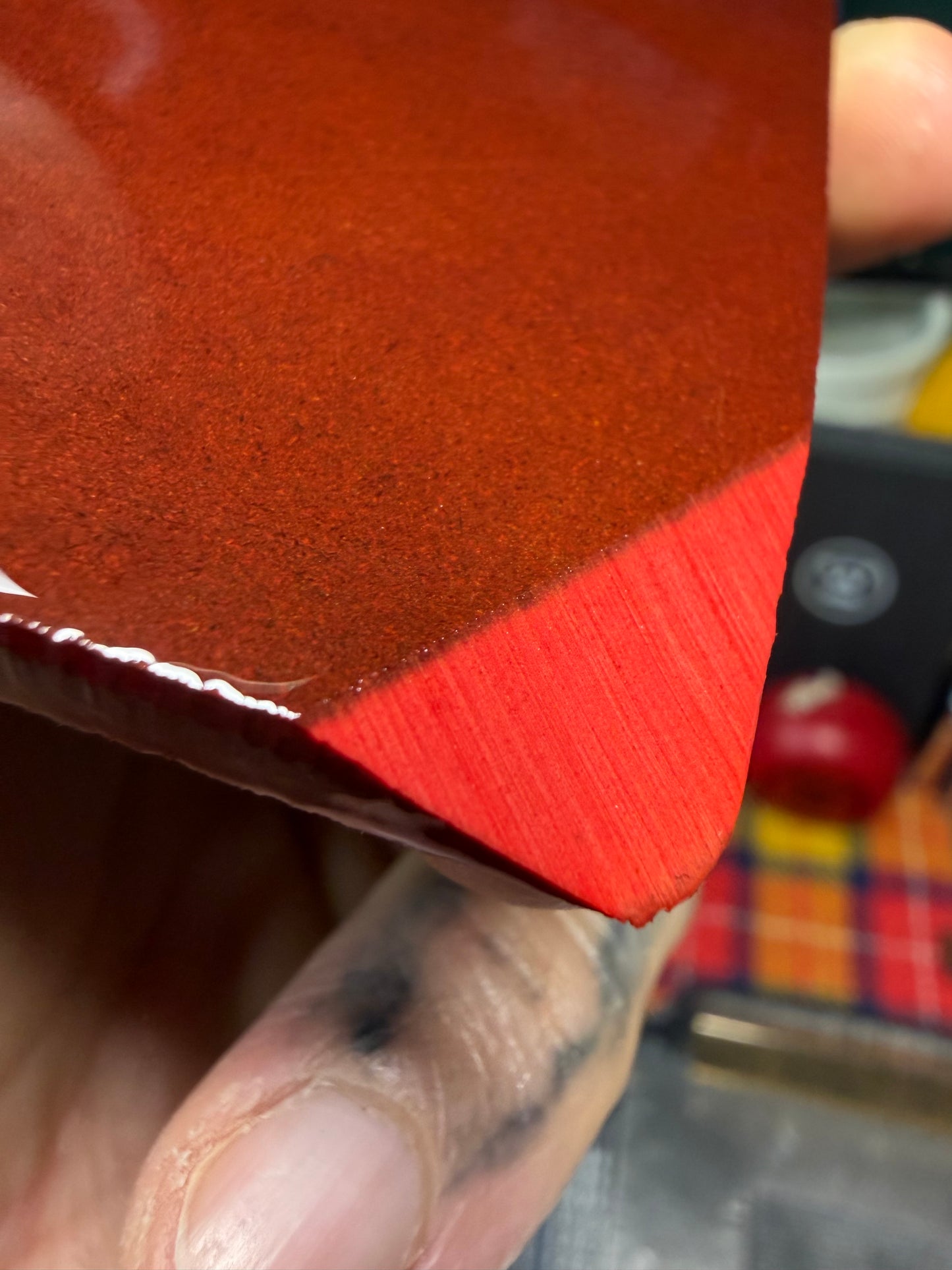 Vintage Red Paper Micarta 5 3/4”x2 15/16”x3/16”