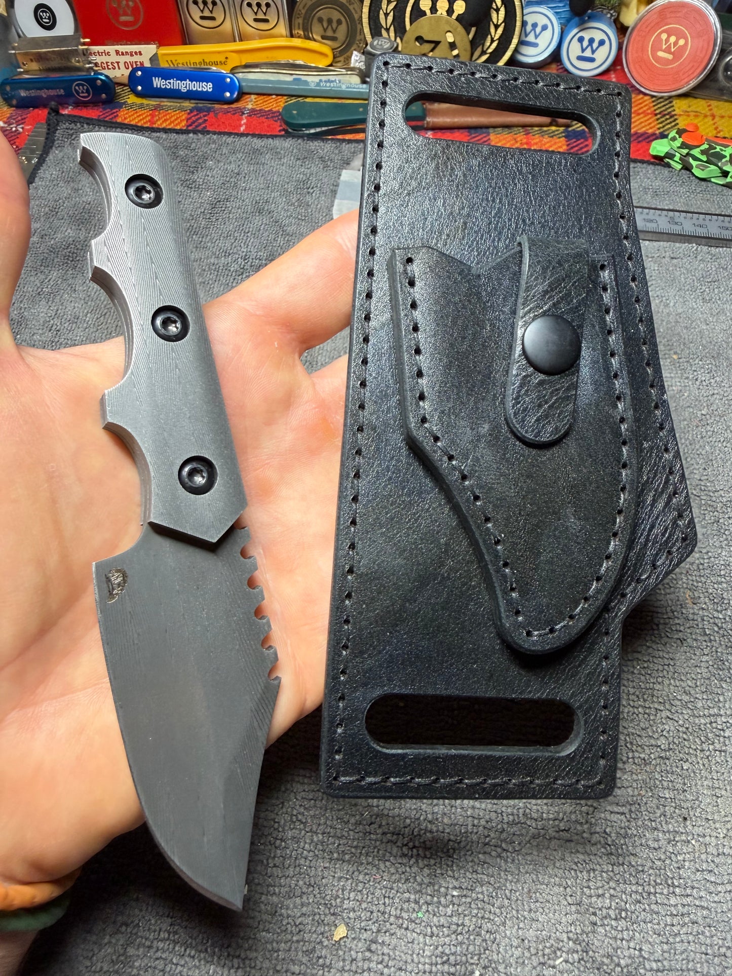 Vegas Forge Stainless Herringbone HawkEye Bowie