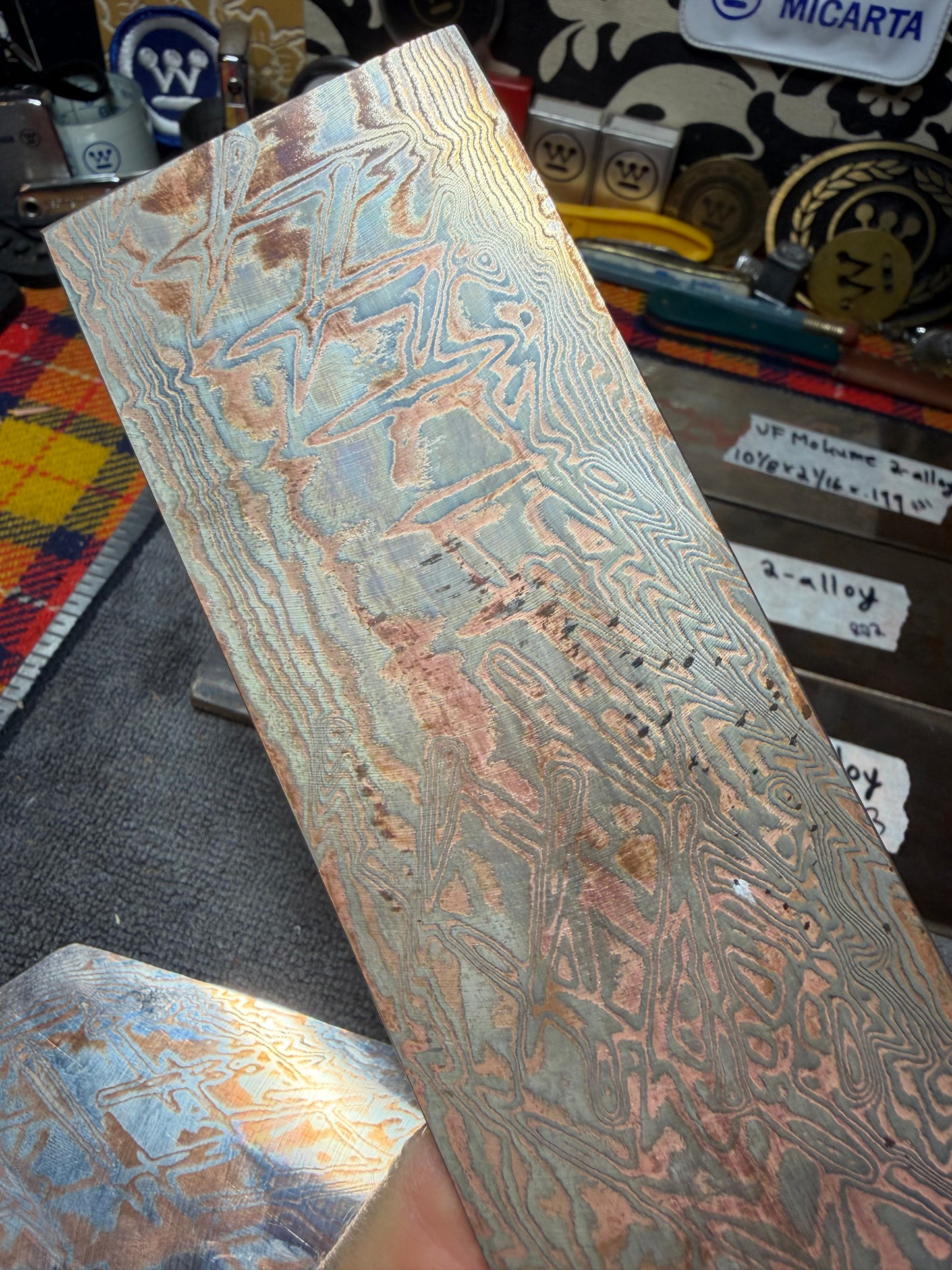 Vegas Forge 2-Alloy (Nickel/Copper) Mokume Gane - Multiple Sizes/Patterns