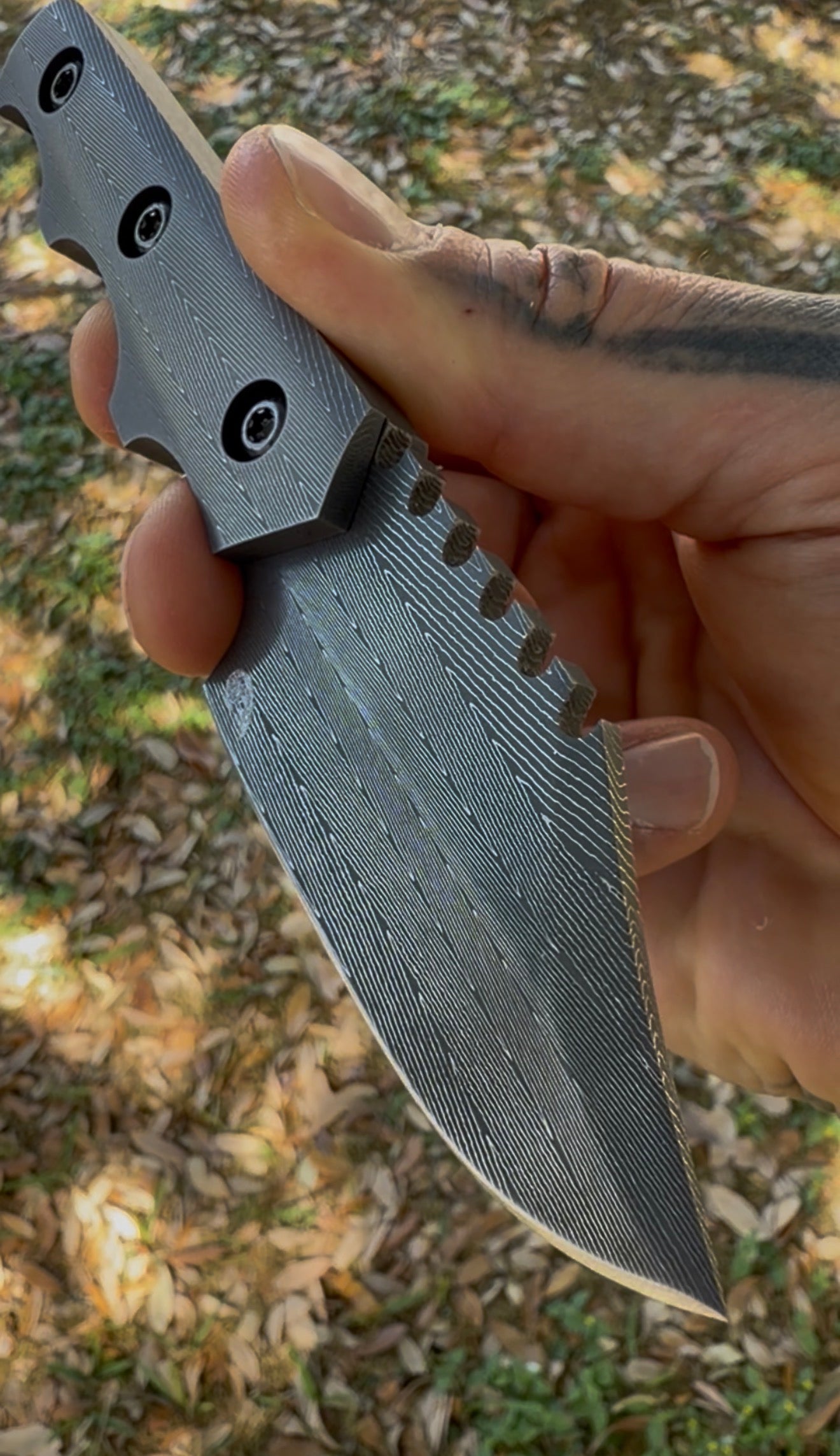 Vegas Forge Stainless Herringbone HawkEye Bowie