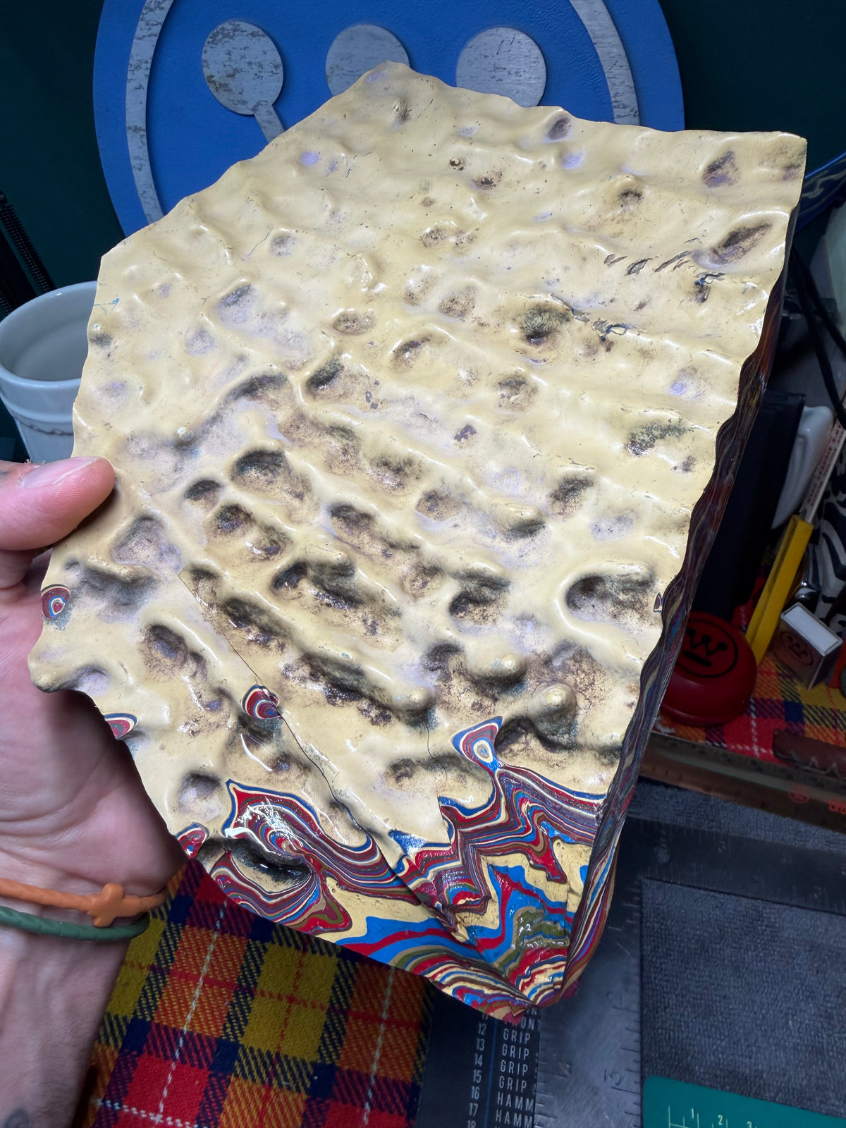 1960s Larsons Boatite (Boat Fordite) 8”x6 1/2”x.6-1”