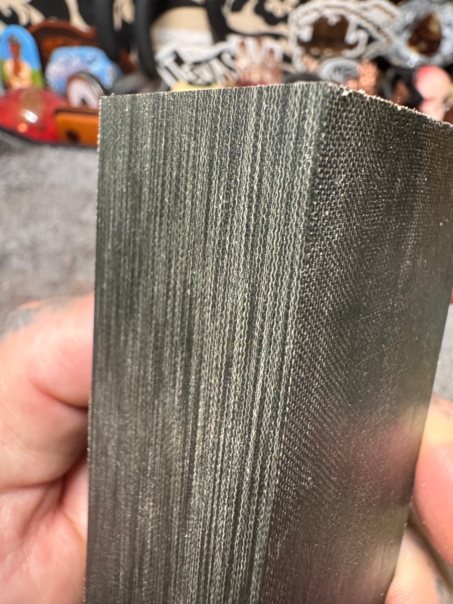 Vintage OD Green Cotton Block 5 3/8” x 1 9/16” x 1 5/16”