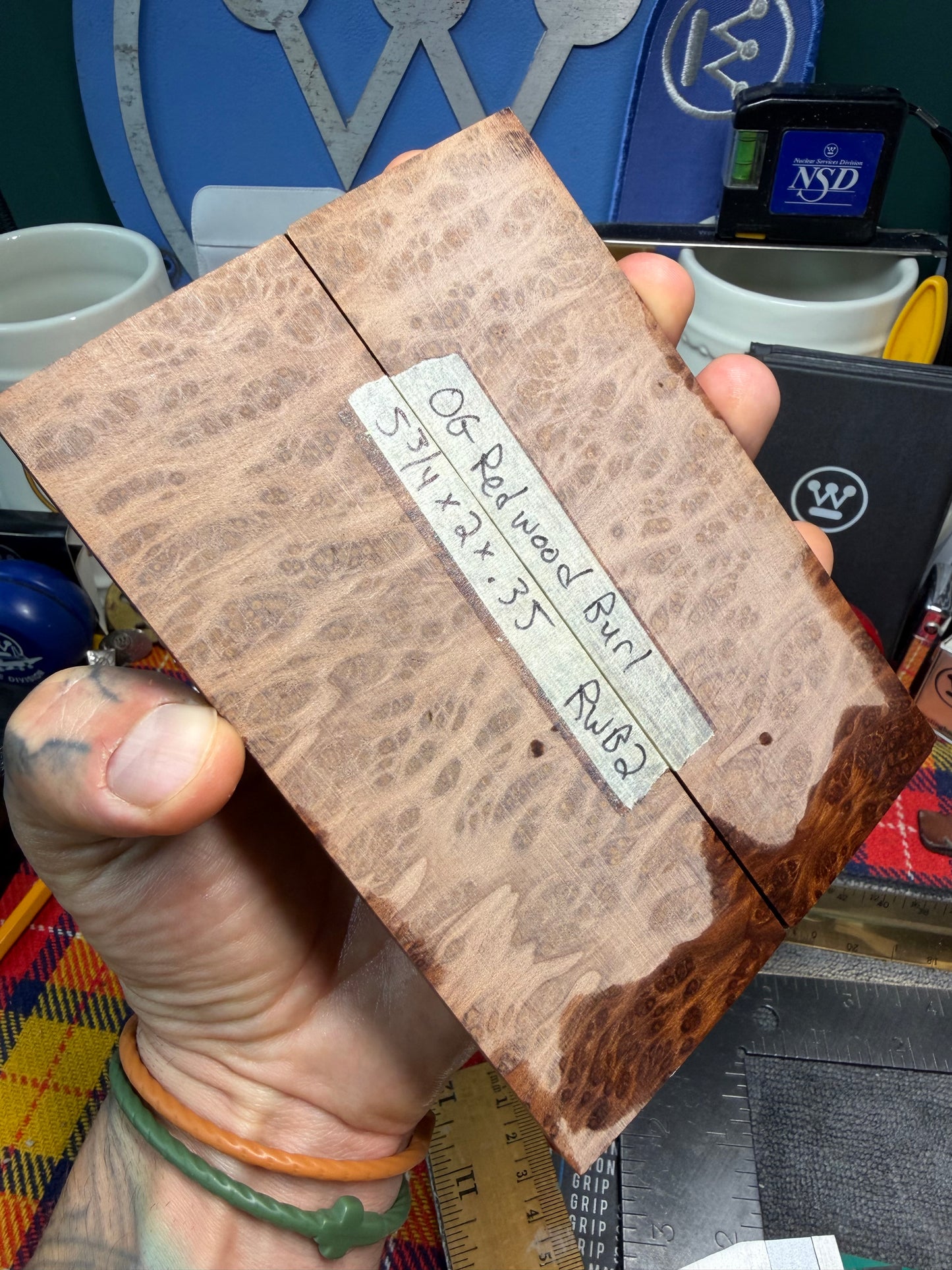OG Redwood Burl Scales RWB2 5 3/4”x2”x.35”