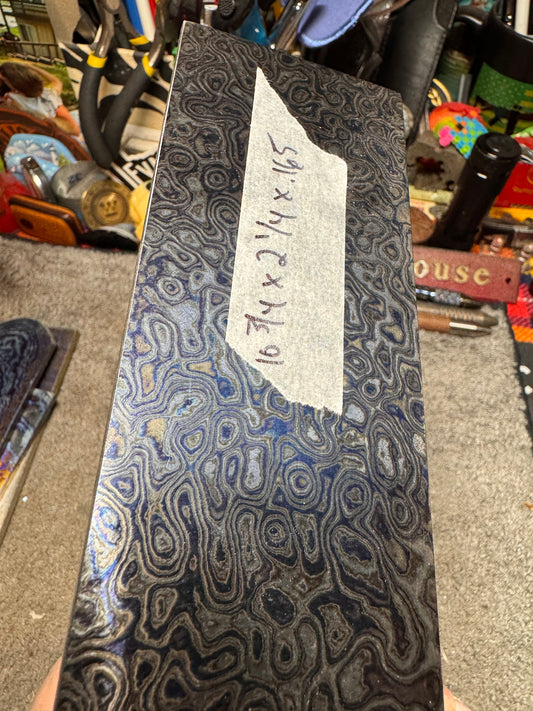 AKS Moire Black Top Timascus 10 3/4” x 2 1/4” x .165”