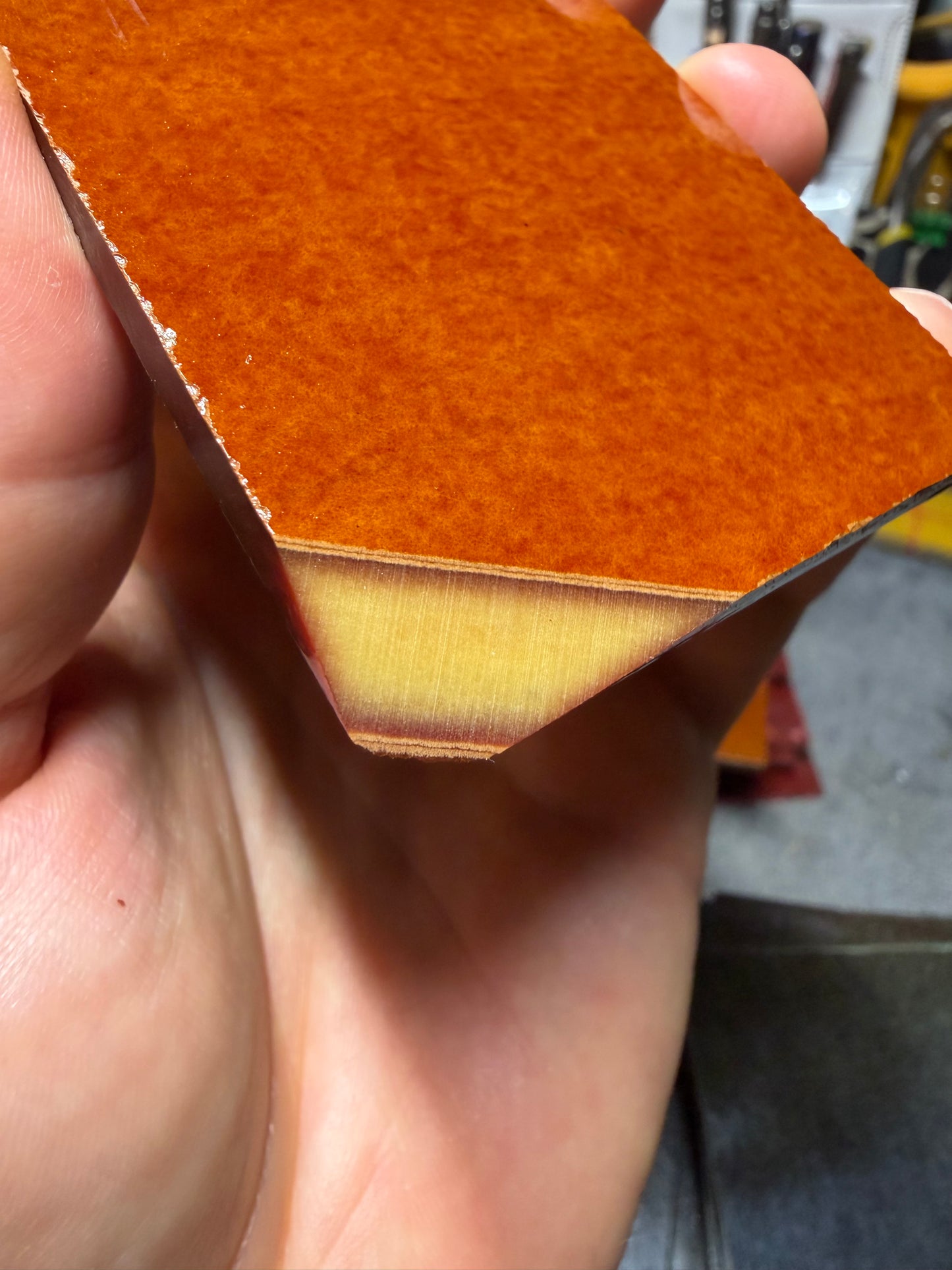 Vintage Butterscotch Paper (Mottled) 5" x 2 15/16" x .19"