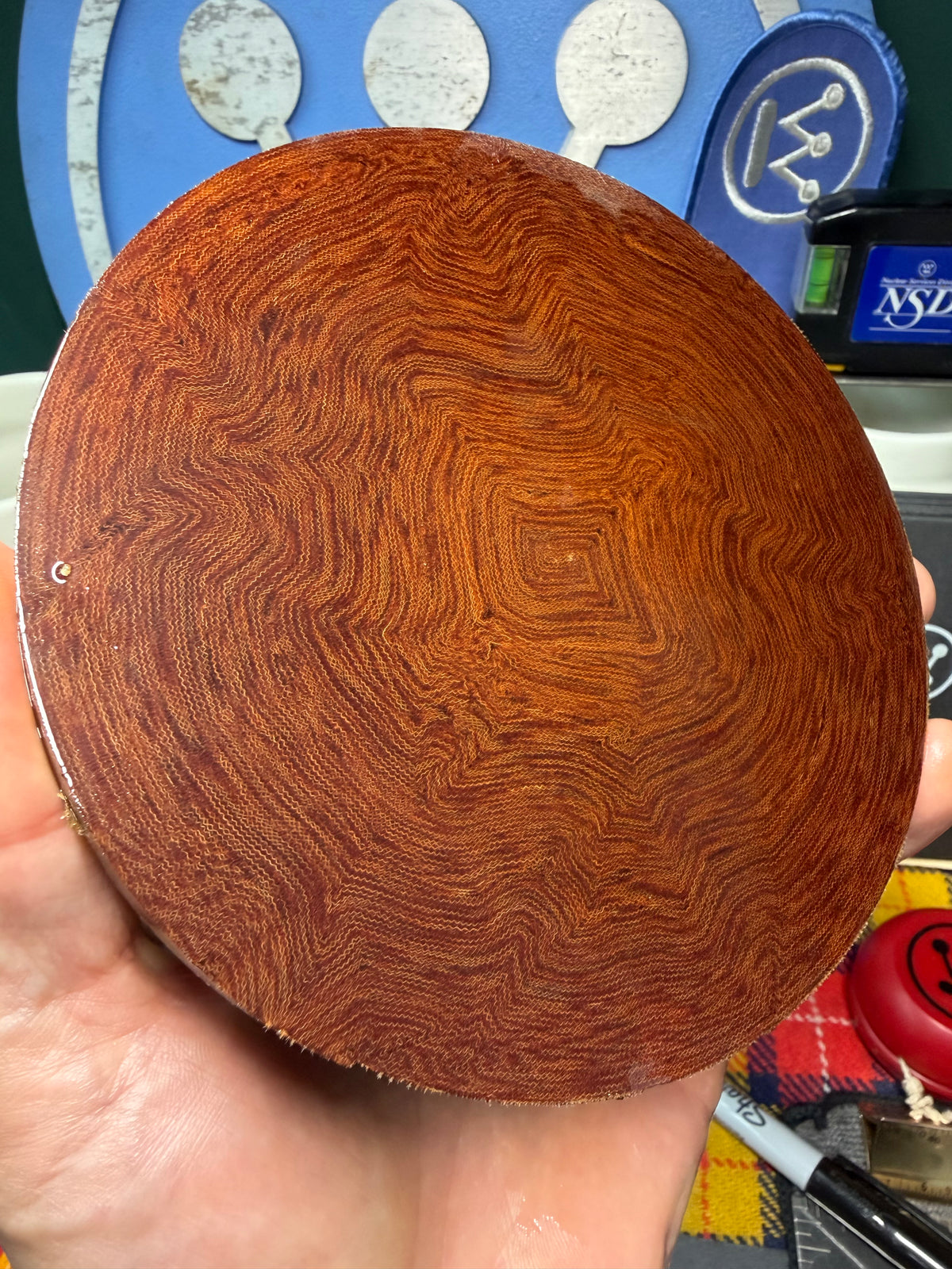 Westinghouse “Crushed” Butterscotch Linen Round 5”x.48”