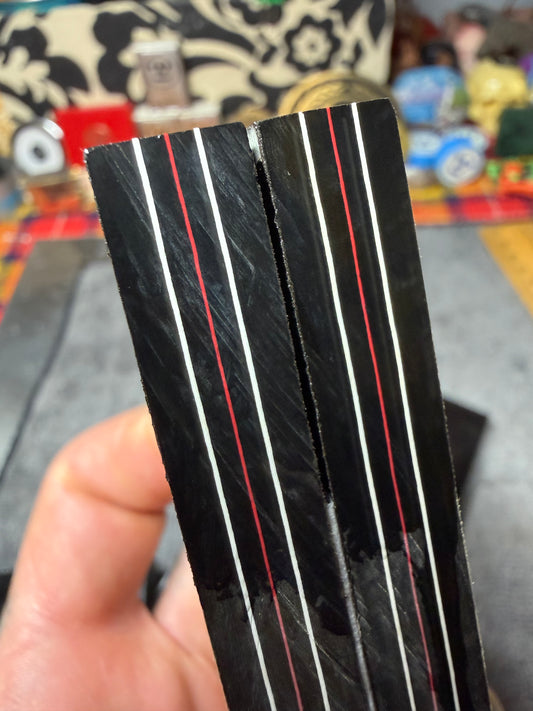 Vintage Allied Signal White/Red Black Paper Micarta Scales 4 15/16” x 1 1/2” x .41”