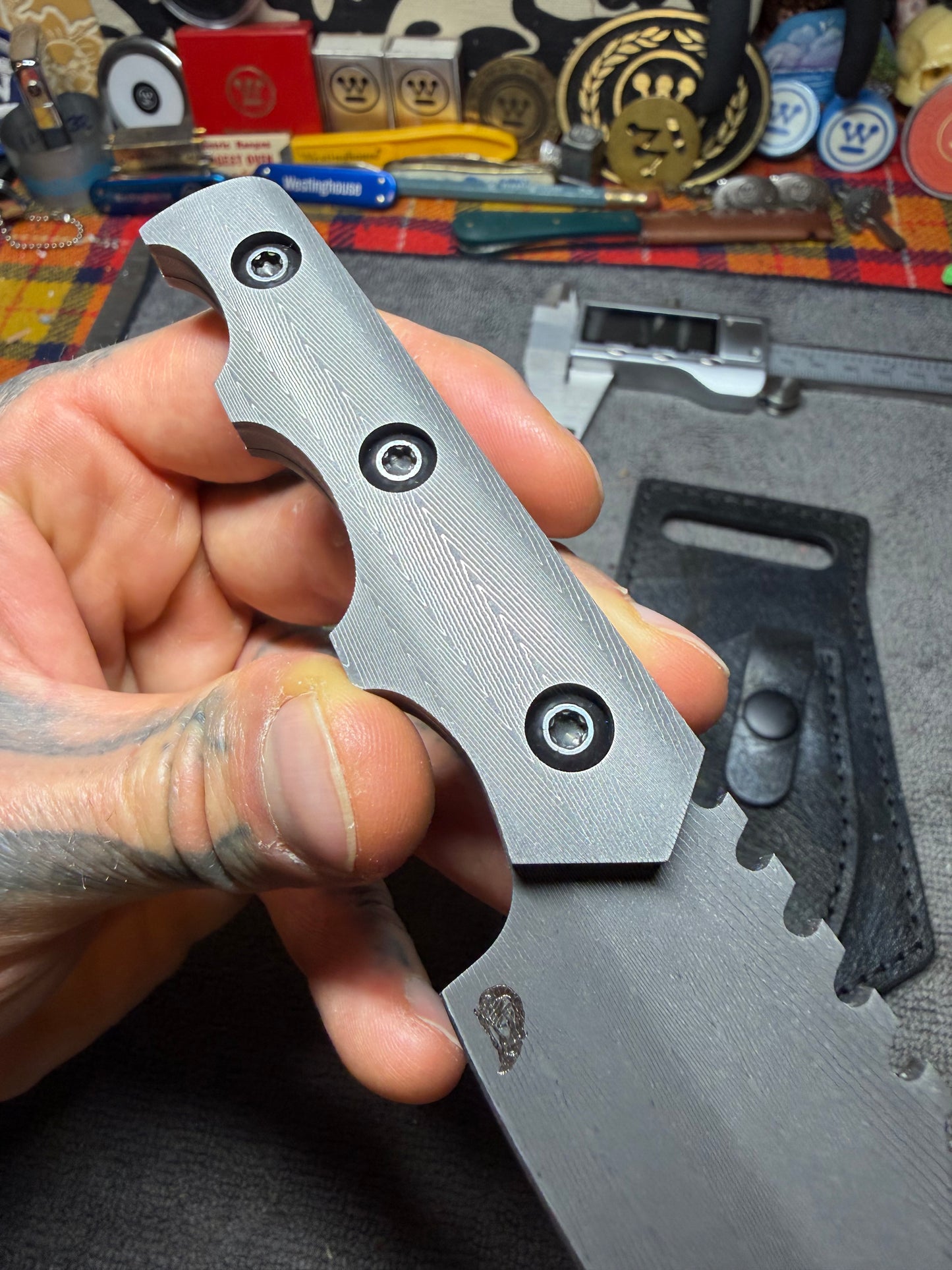 Vegas Forge Stainless Herringbone HawkEye Bowie