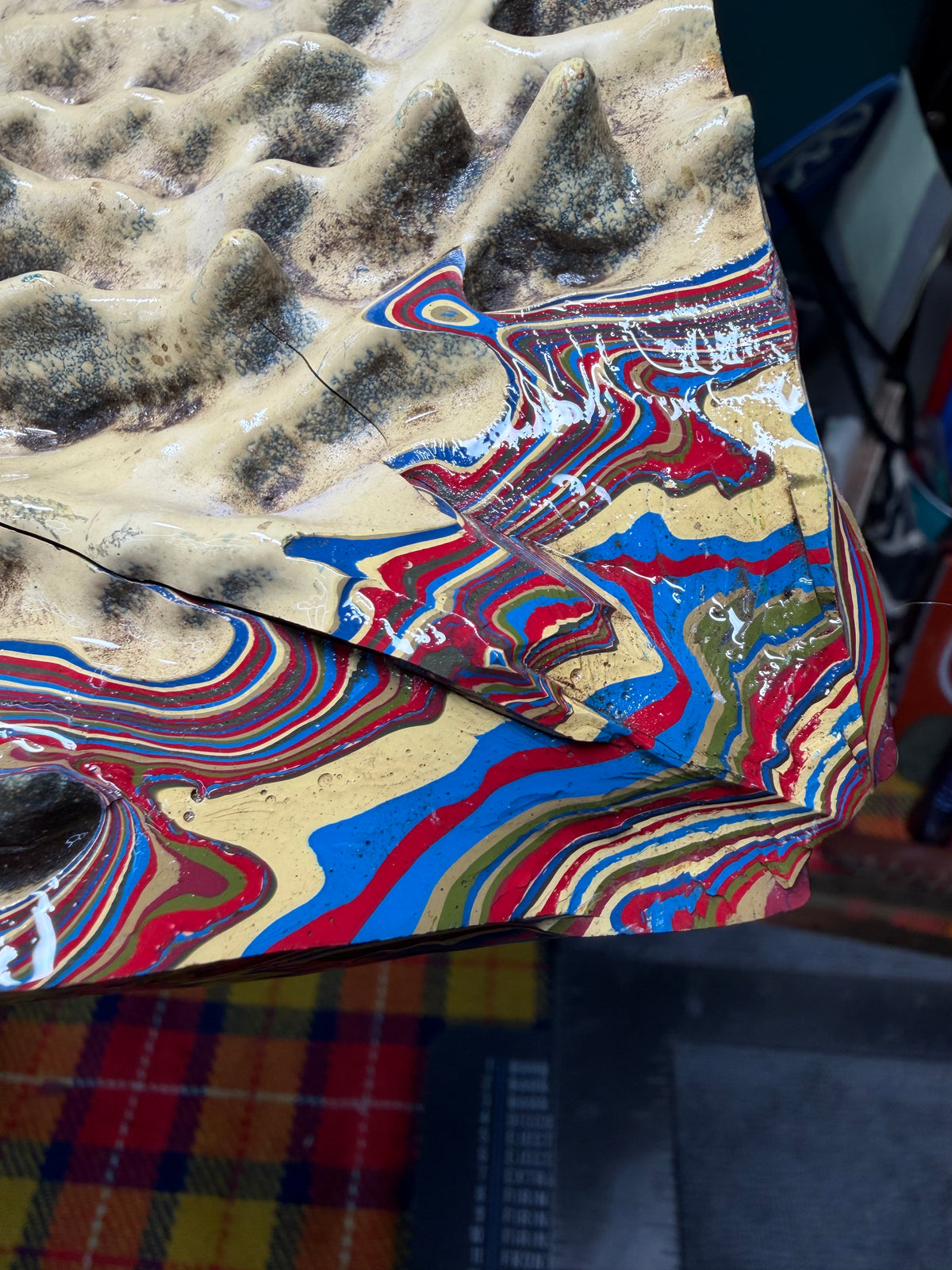 1960s Larsons Boatite (Boat Fordite) 8”x6 1/2”x.6-1”