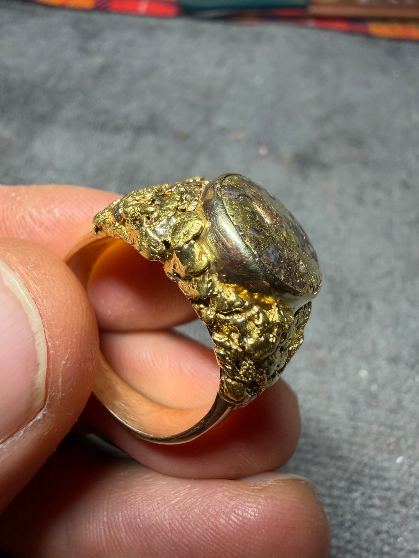 Custom 14kt-24kt Gold Cowboy Ring Size 10 1/2 (26.52 grams)