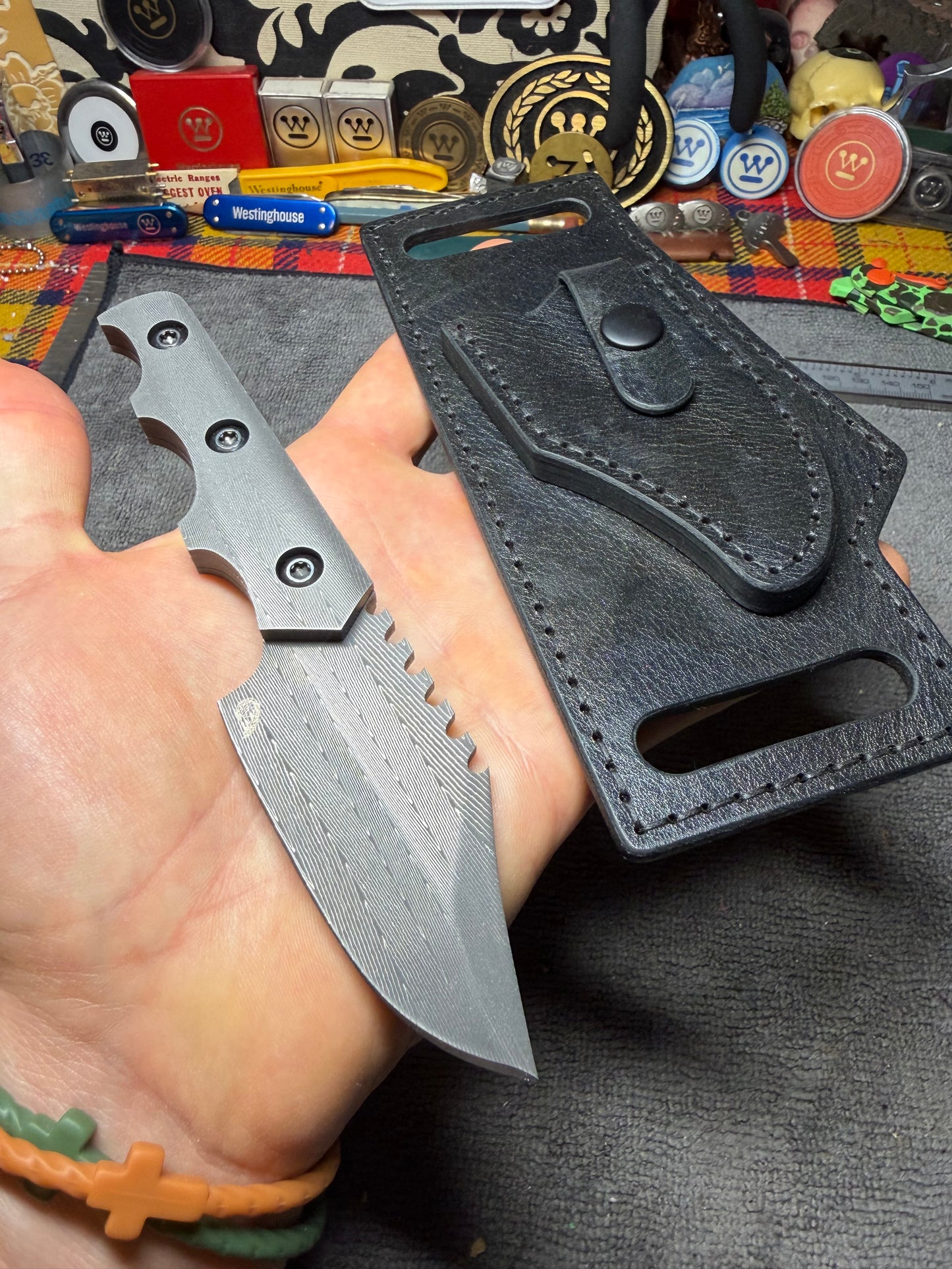 Vegas Forge Stainless Herringbone HawkEye Bowie