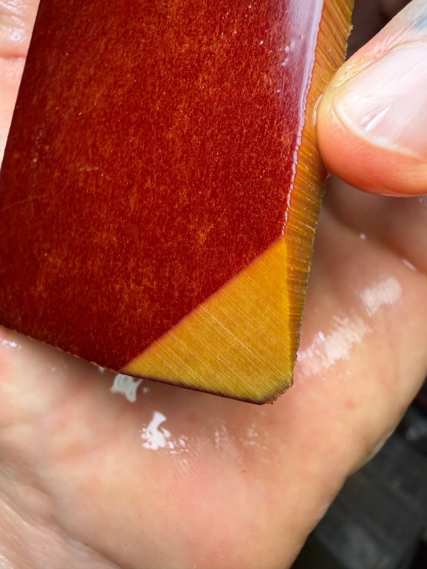 Vintage Bright Butterscotch Paper Micarta 5” x 2 15/16” x .26”