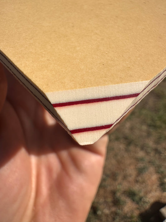 Westinghouse Late-Era Ivory Paper (Oxblood Lines) 5" x 3" x 1/4"
