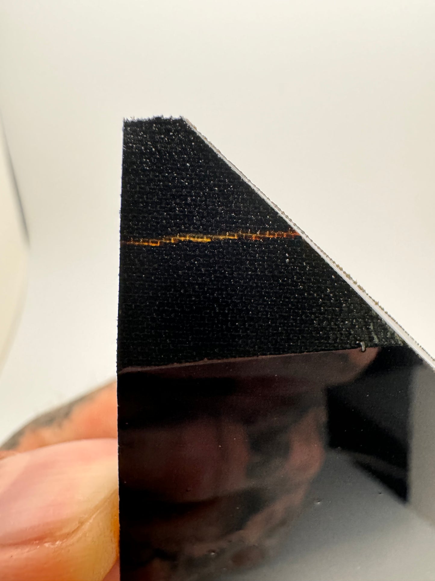 1970s Westinghouse Black Linen Single Tan Line 4"-5" x 1 1/2" x .19"