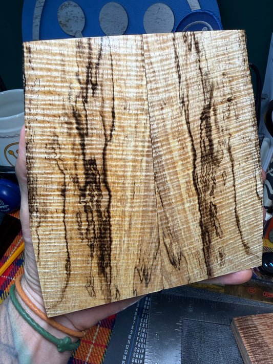 Spalted Curly Koa Scales SK3 6 1/2”x2 1/4-3 1/8”x.44