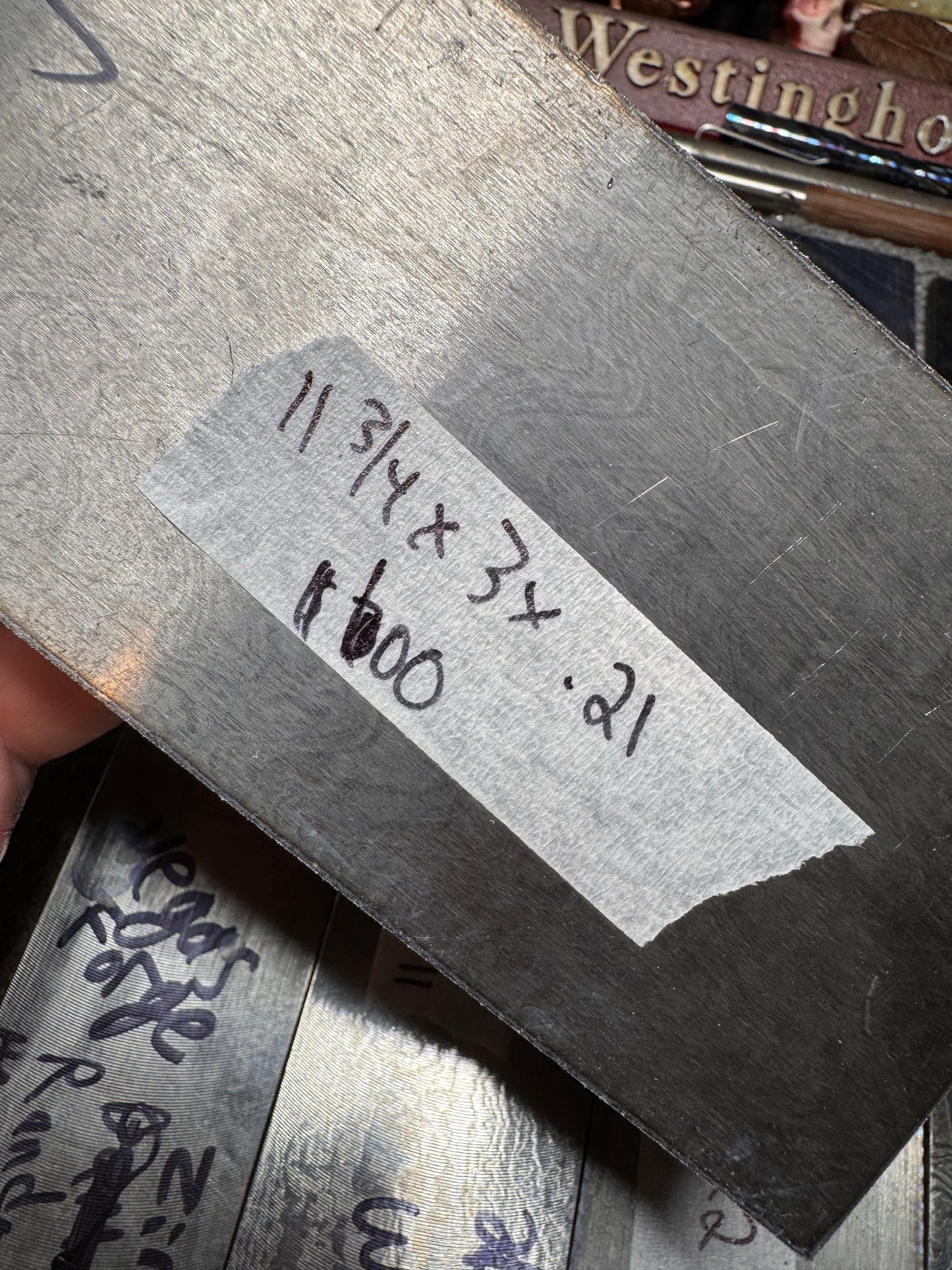 Titanium Damascus (AwesoMetal) 11 3/4” x 3” x .21”