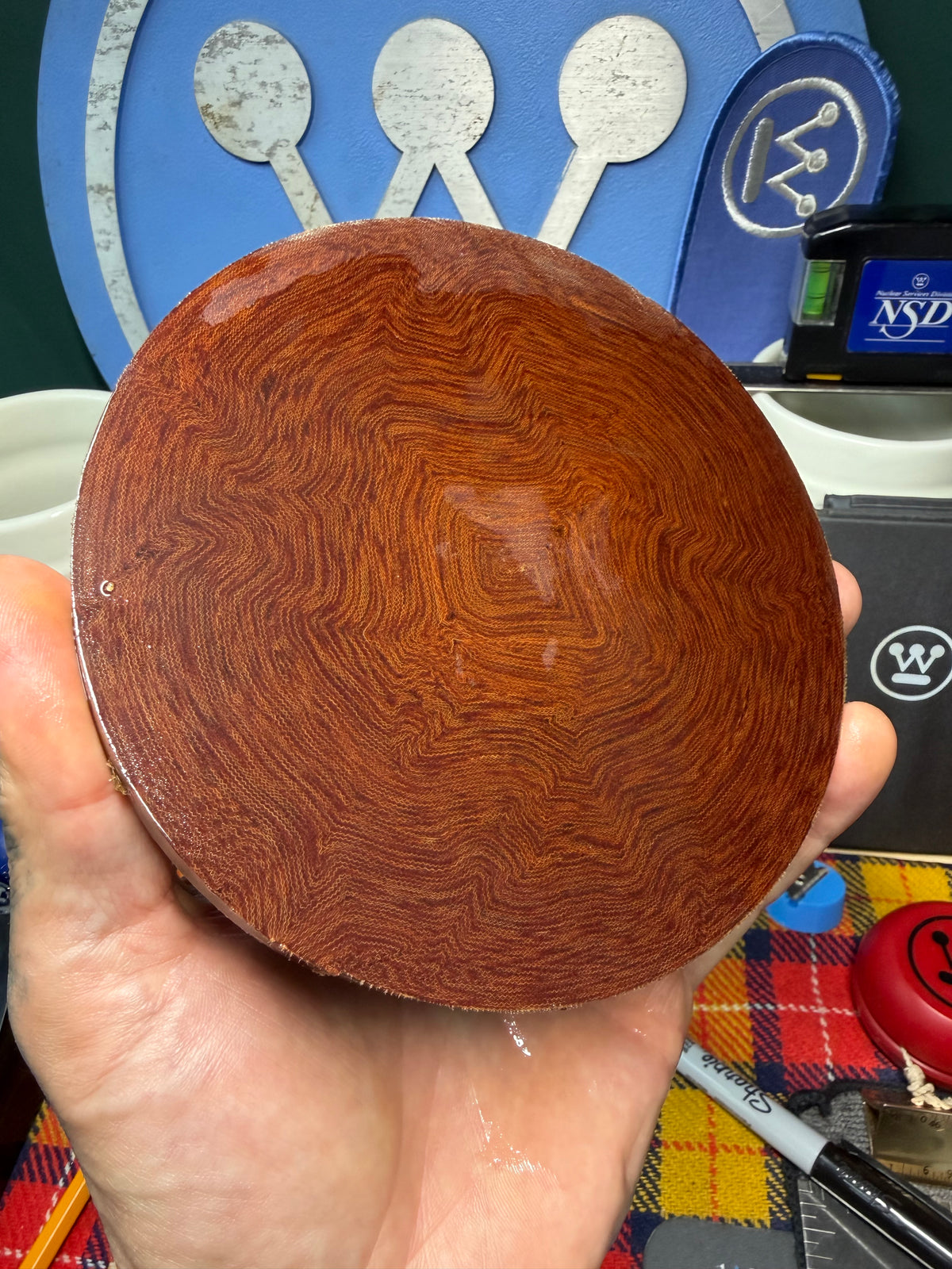 Westinghouse “Crushed” Butterscotch Linen Round 5”x.48”