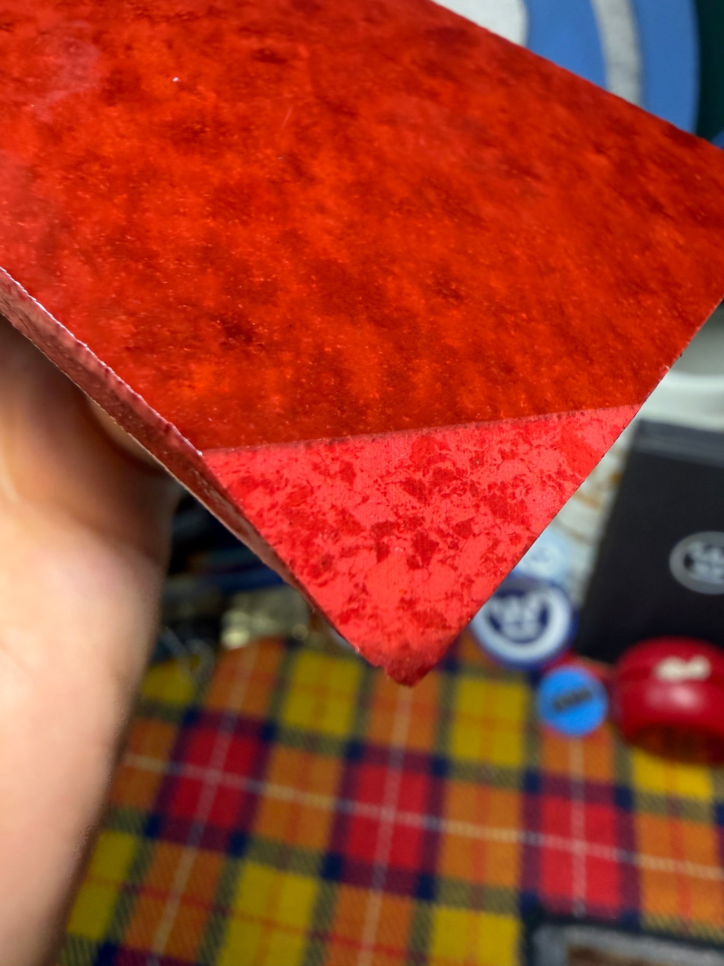 Vintage 2-Tone Speckled Red Bakelite 10 5/8” x 2 3/16” x .15