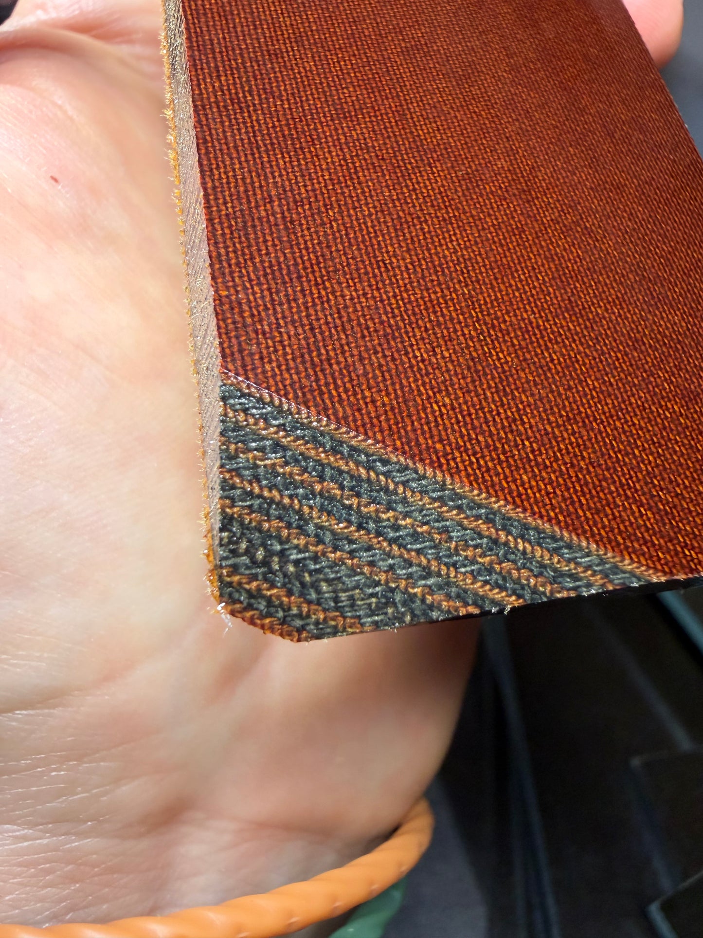 Vintage Layered Linen (Brown/Black) 5” x 2 15/16” x 1/4”