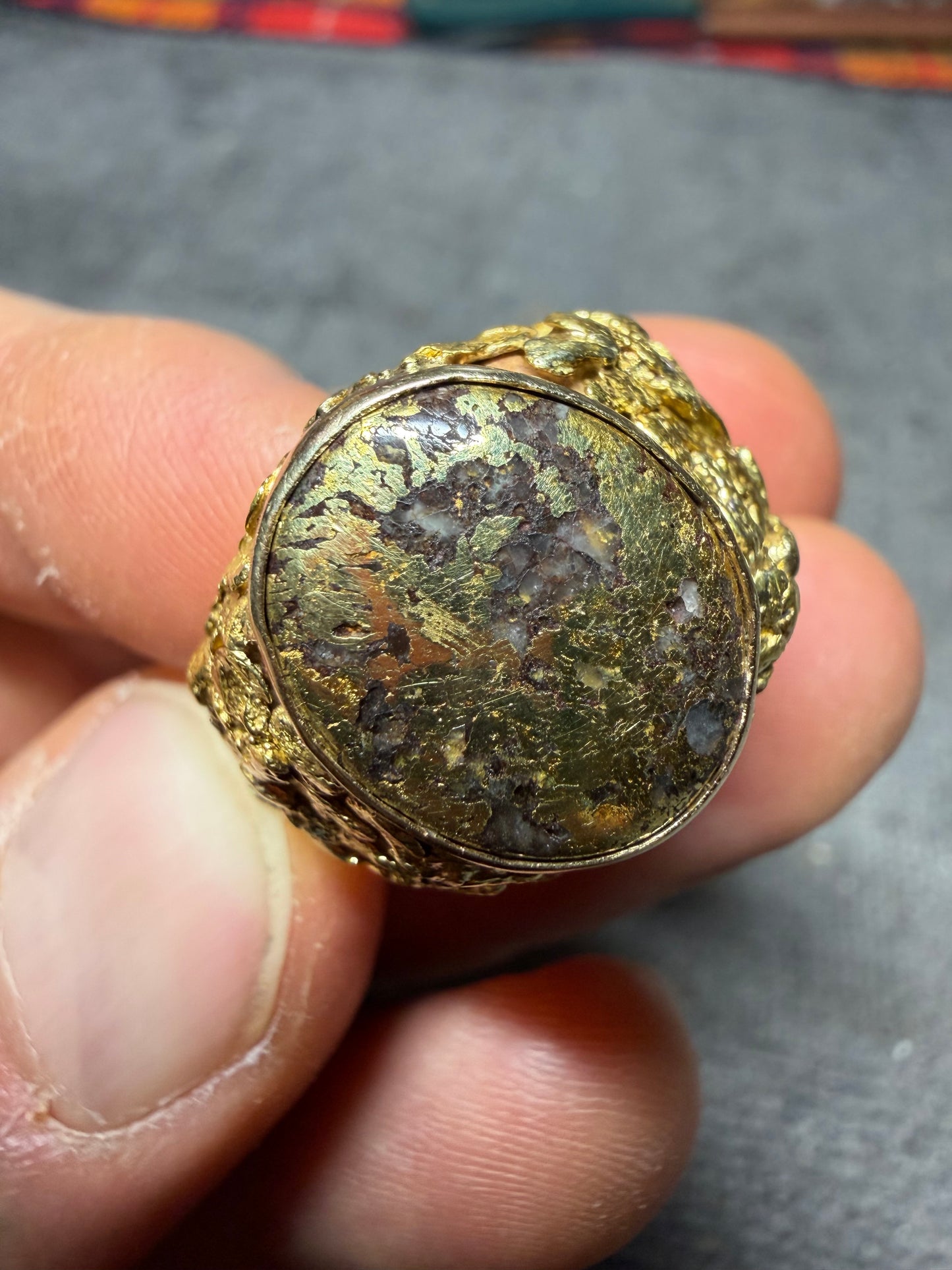 Custom 14kt-24kt Gold Cowboy Ring Size 10 1/2 (26.52 grams)