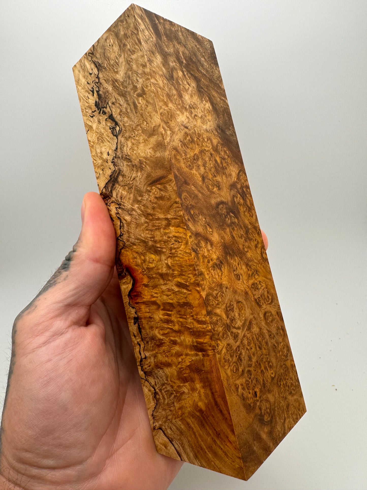 Stabilized Spalted Amboyna Burl Block (3) 7 1/4” x 2” x 2”