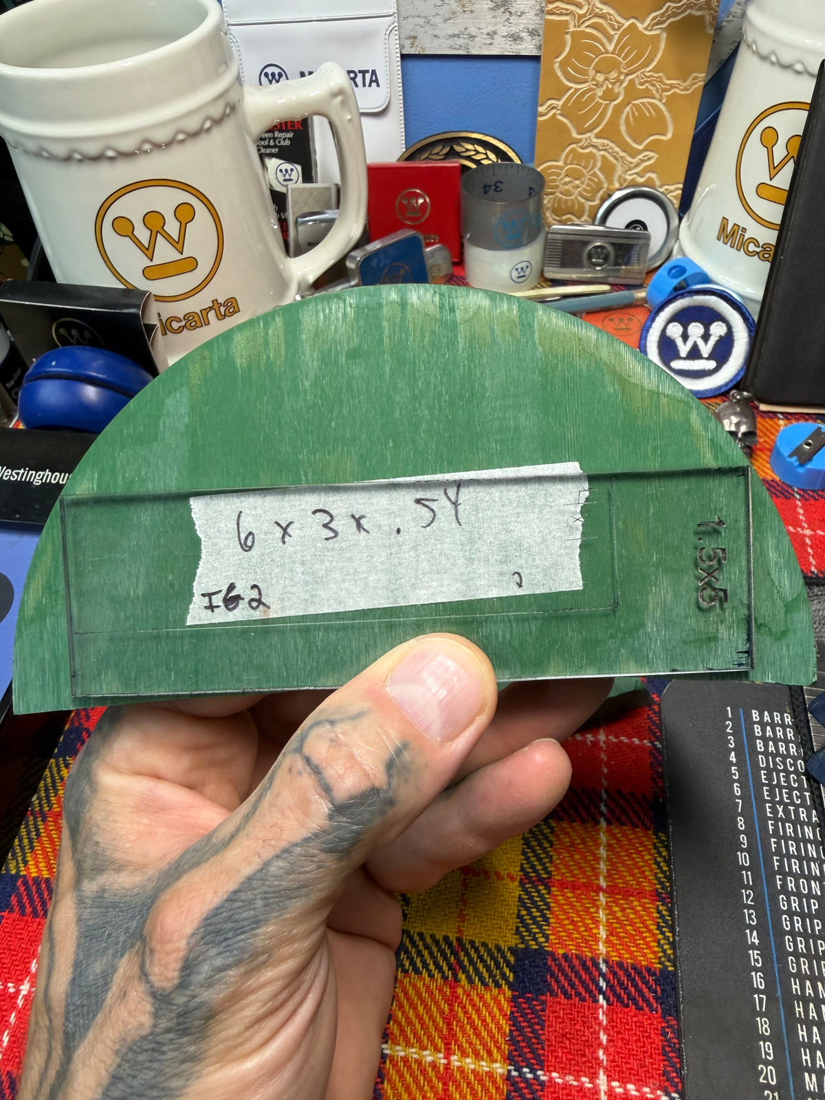 Antique Irish Green Bakelite Block (Different Sizes)