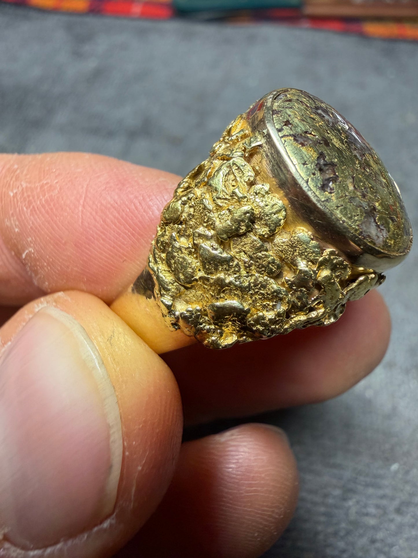 Custom 14kt-24kt Gold Cowboy Ring Size 10 1/2 (26.52 grams)
