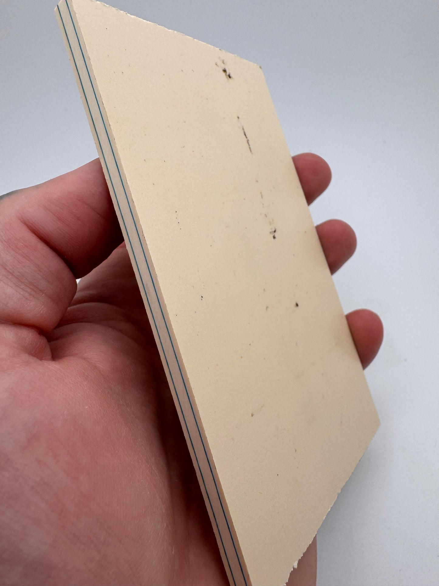 Westinghouse Late-Era Ivory Paper (Turquoise/Seafoam Lines) 5" x 3" x .24"