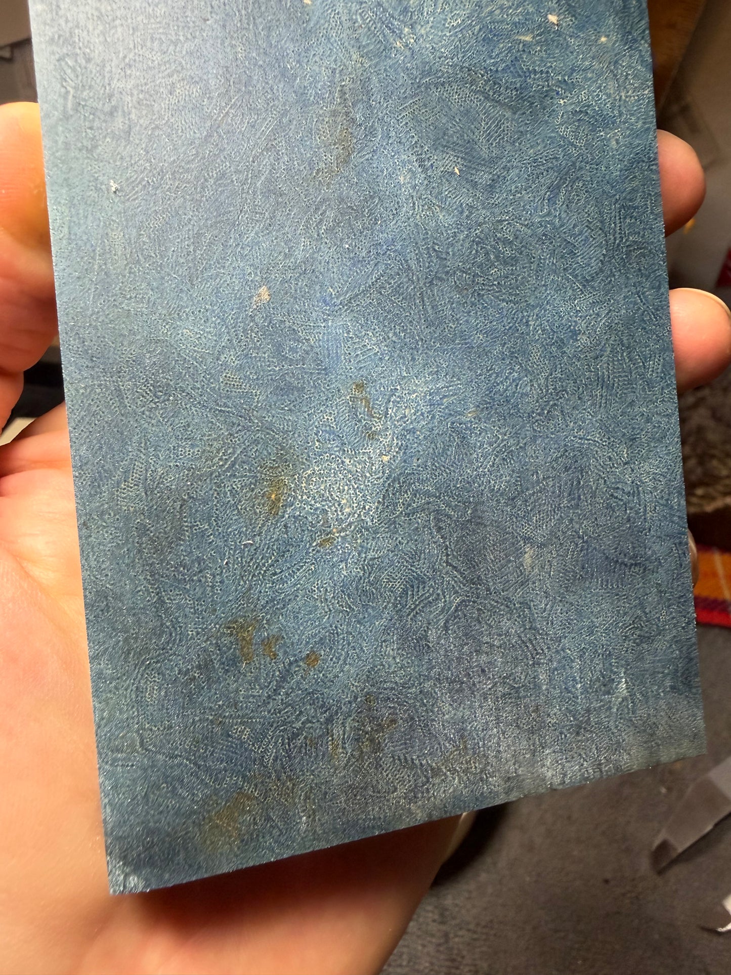 Vintage Blue Rag Micarta BR8A 6”x3”x.57”