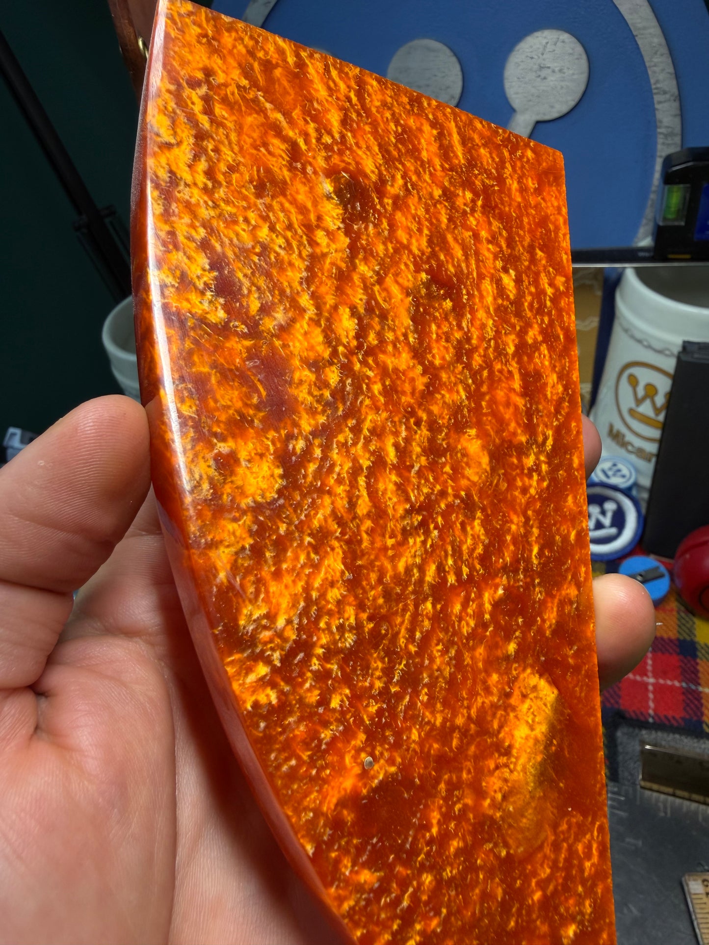 Antique Gold/Orange Catalin Block 7”x3”x.64”