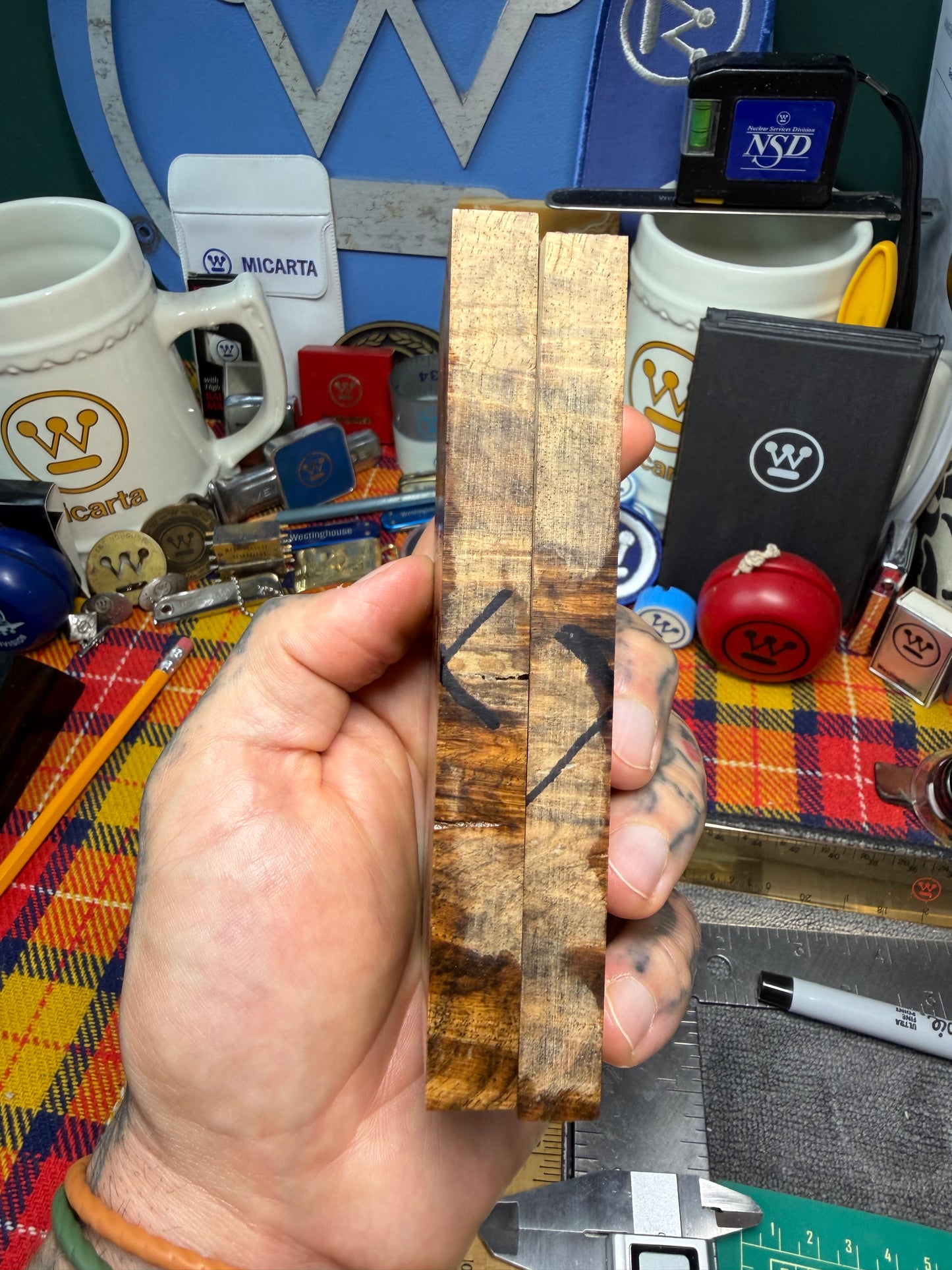 Turkish Walnut Burl Scales TWB2 4 15/16”x2 3/8”x.47”