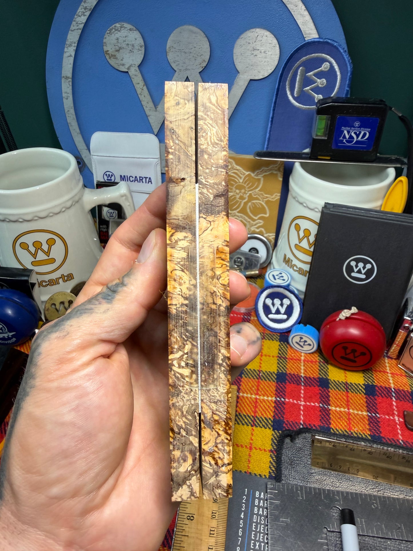 Spalted Almond Burl Scales SALB4 5 5/8”x1 11/16”x.42”