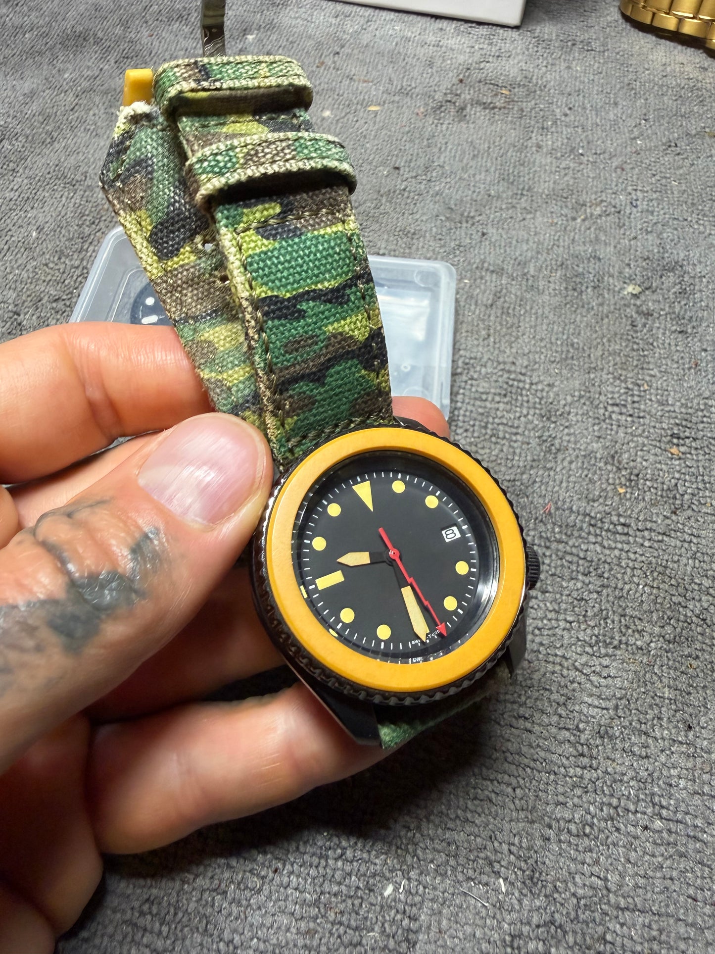 Used Custom Modded Seiko 5 With Westinghouse Ivorite Bezel And Buckle