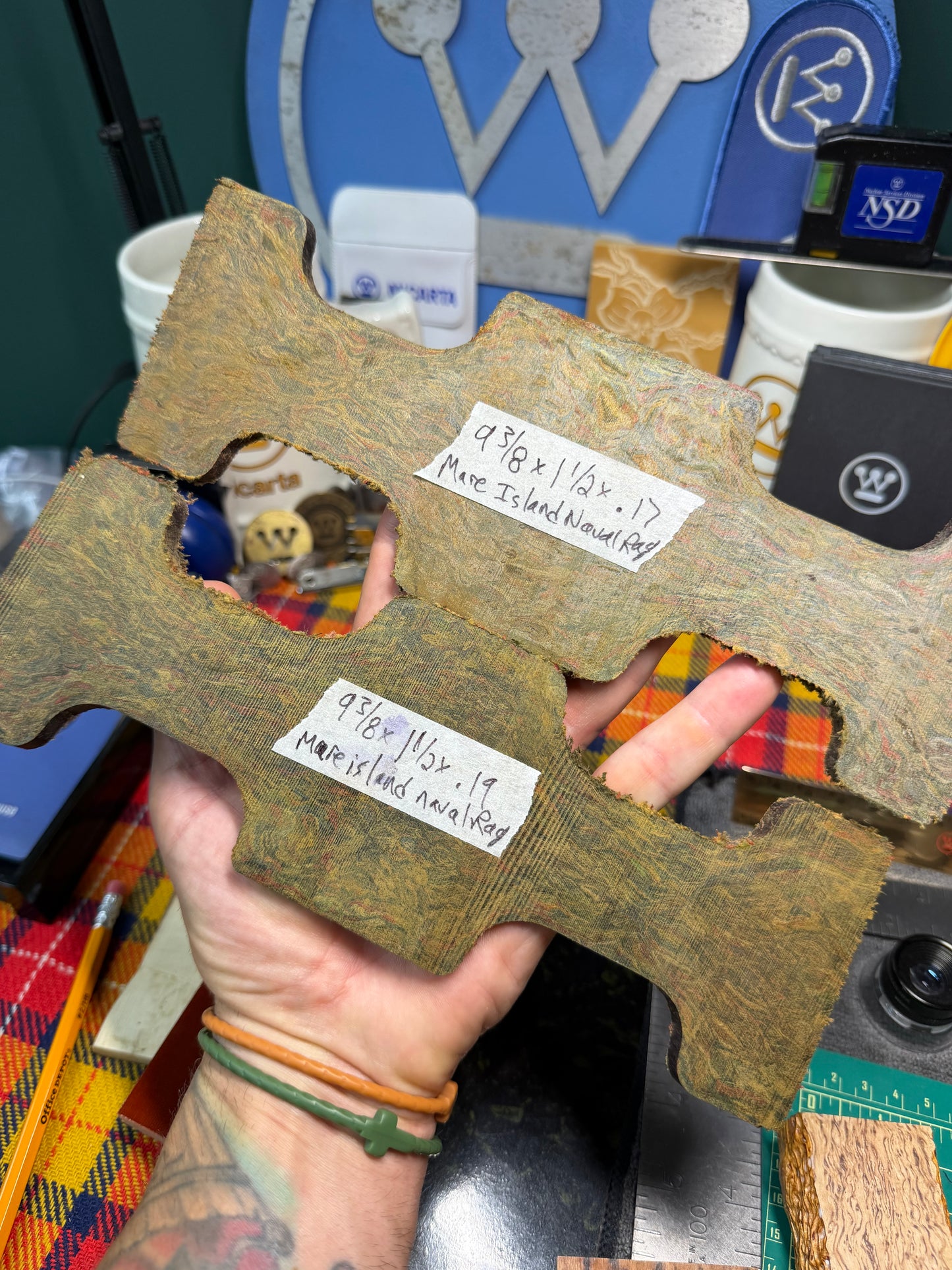 Mare Island Multi-Color Rag Micarta Slabs/Block