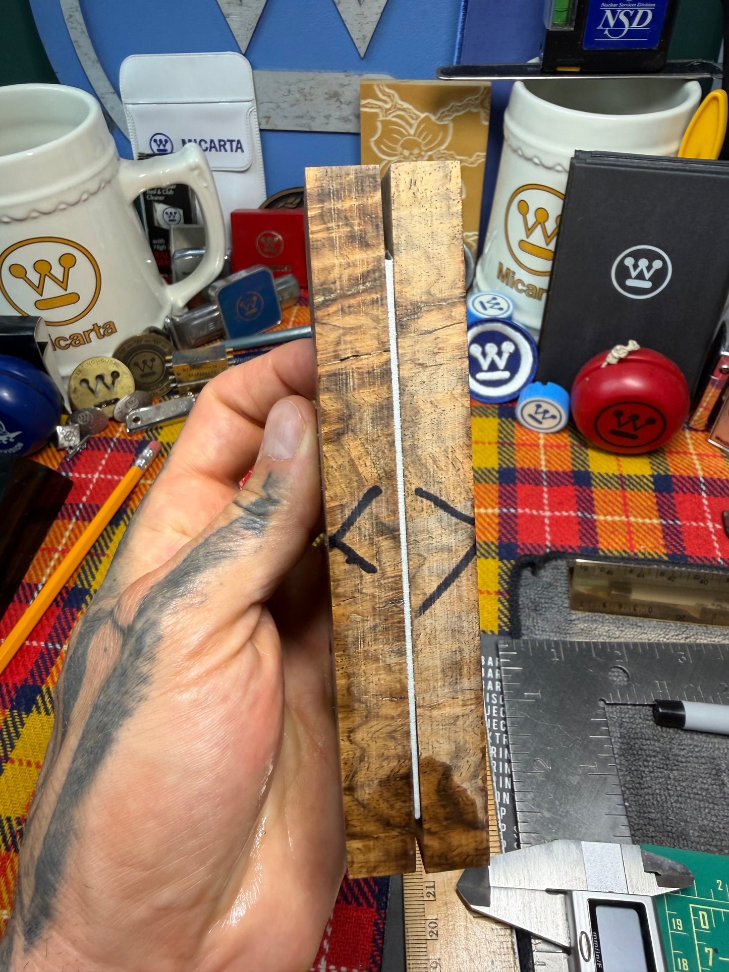 Turkish Walnut Burl Scales TWB1 5”x2 3/8”x.48”
