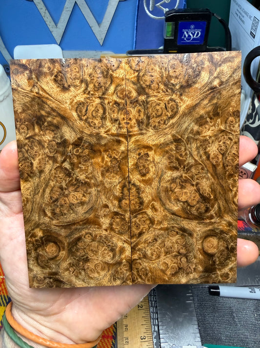 Turkish Walnut Burl Scales TWB1 5”x2 3/8”x.48”