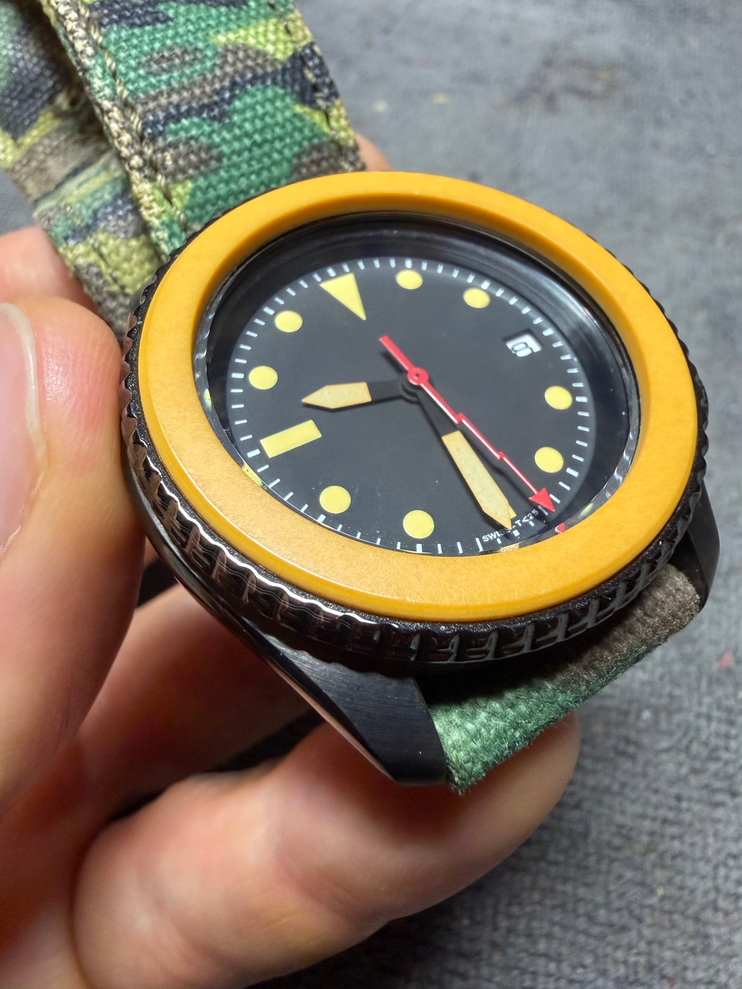 Used Custom Modded Seiko 5 With Westinghouse Ivorite Bezel And Buckle