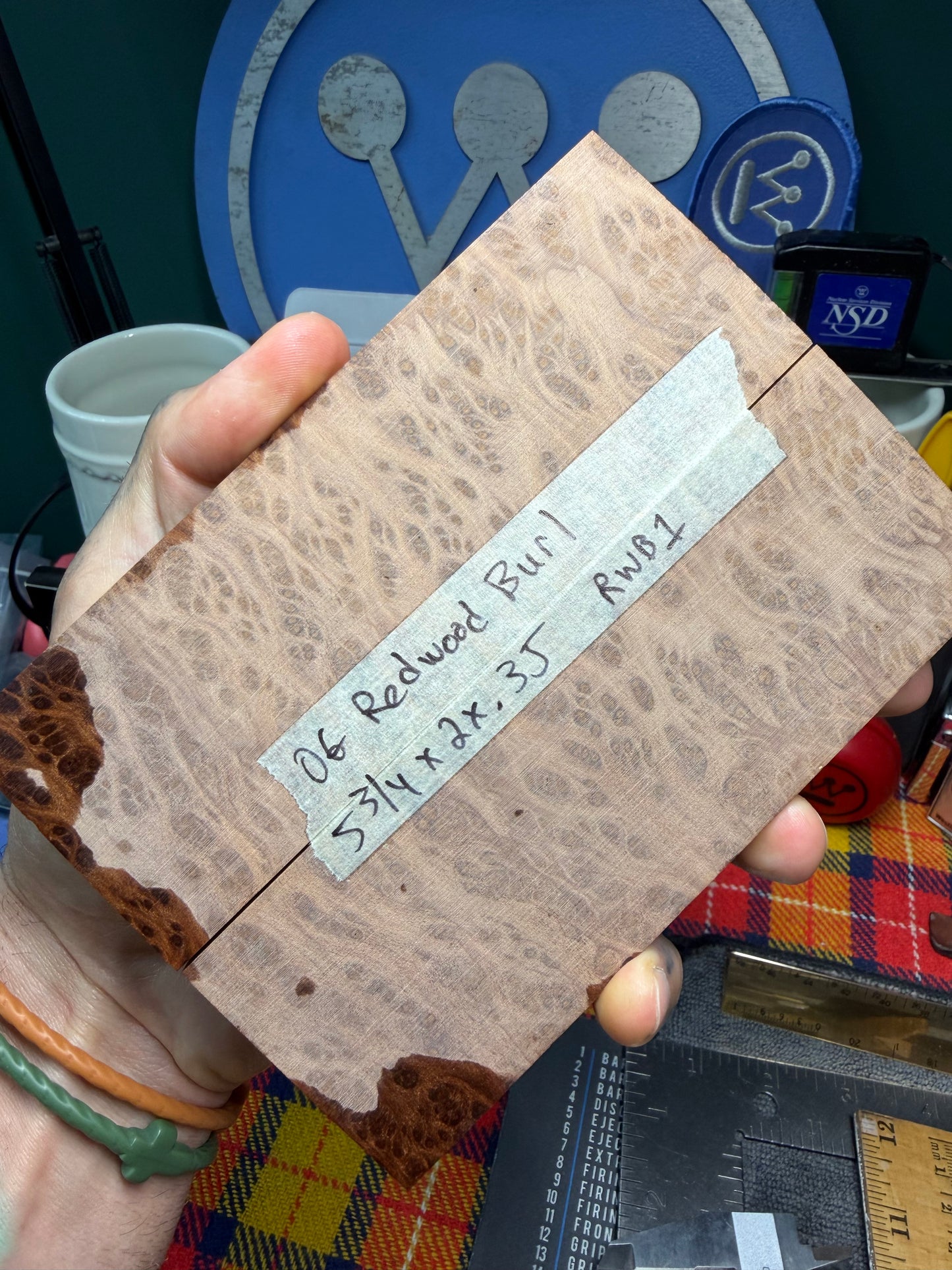 OG Redwood Burl Scales RWB1 5 3/4”x2”x.35”