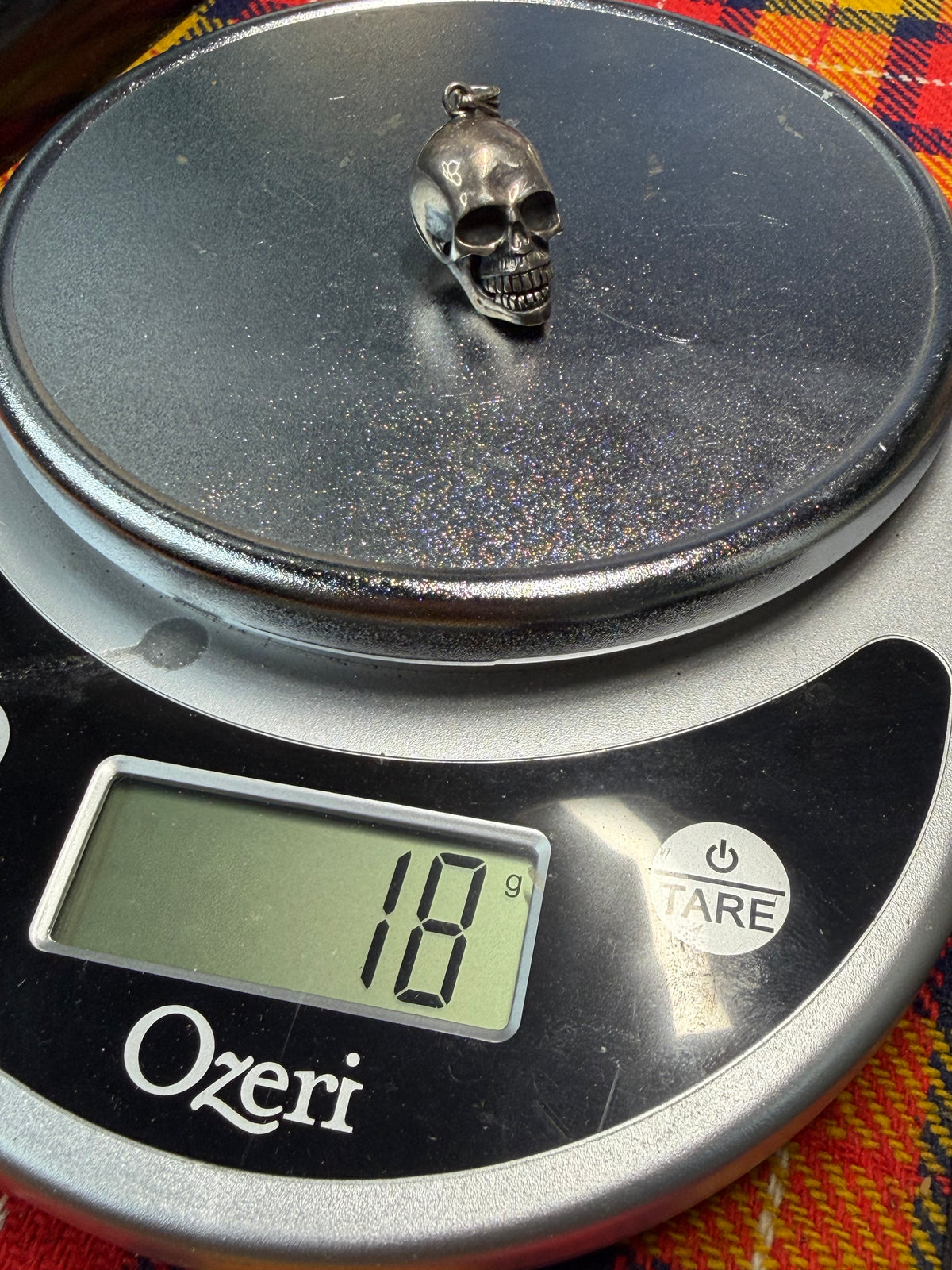 Sterling Silver Skull Stash Box Pendant