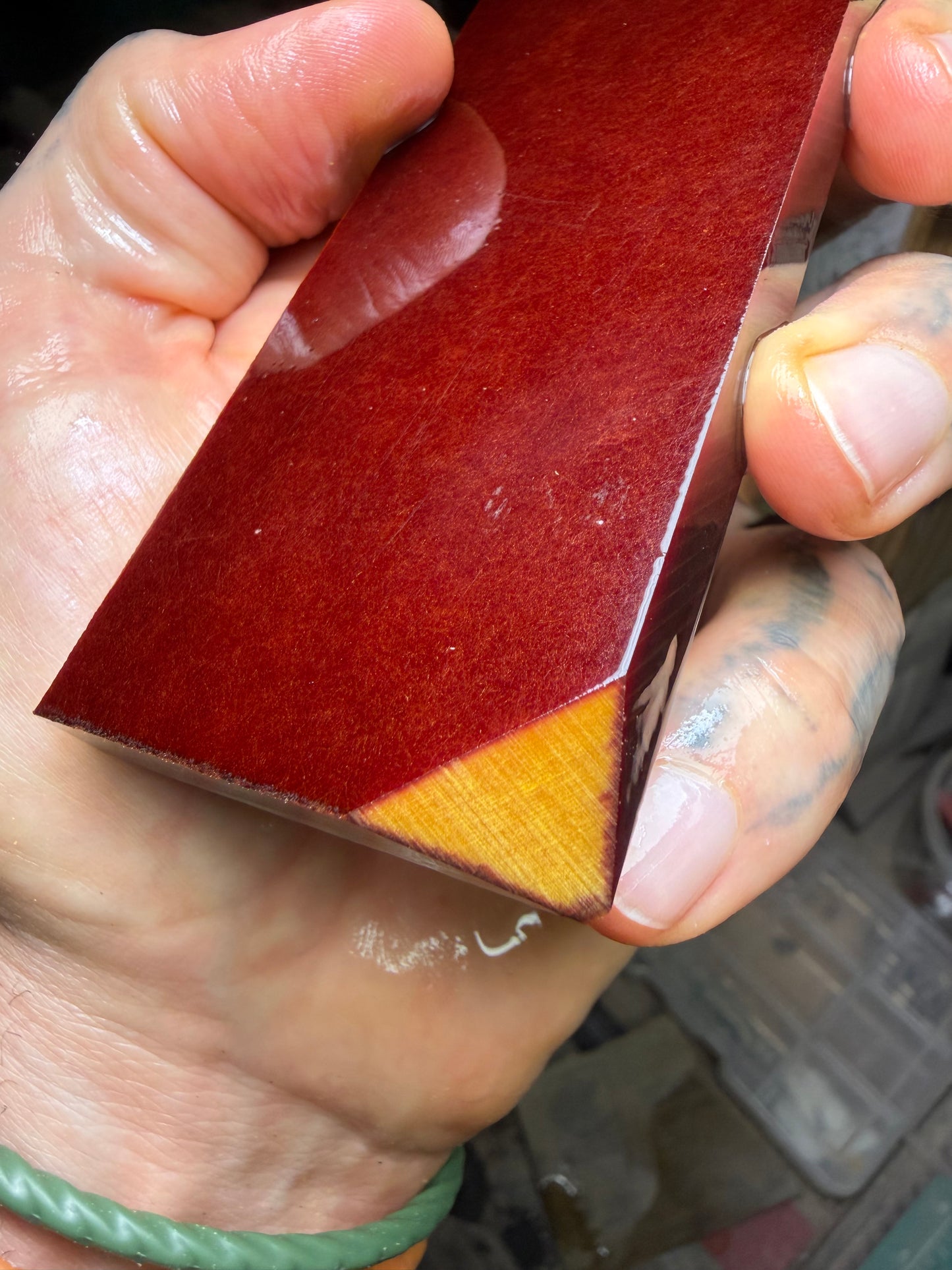 Classic Vintage Butterscotch Paper Micarta 5” x 2 15/16” x .328”