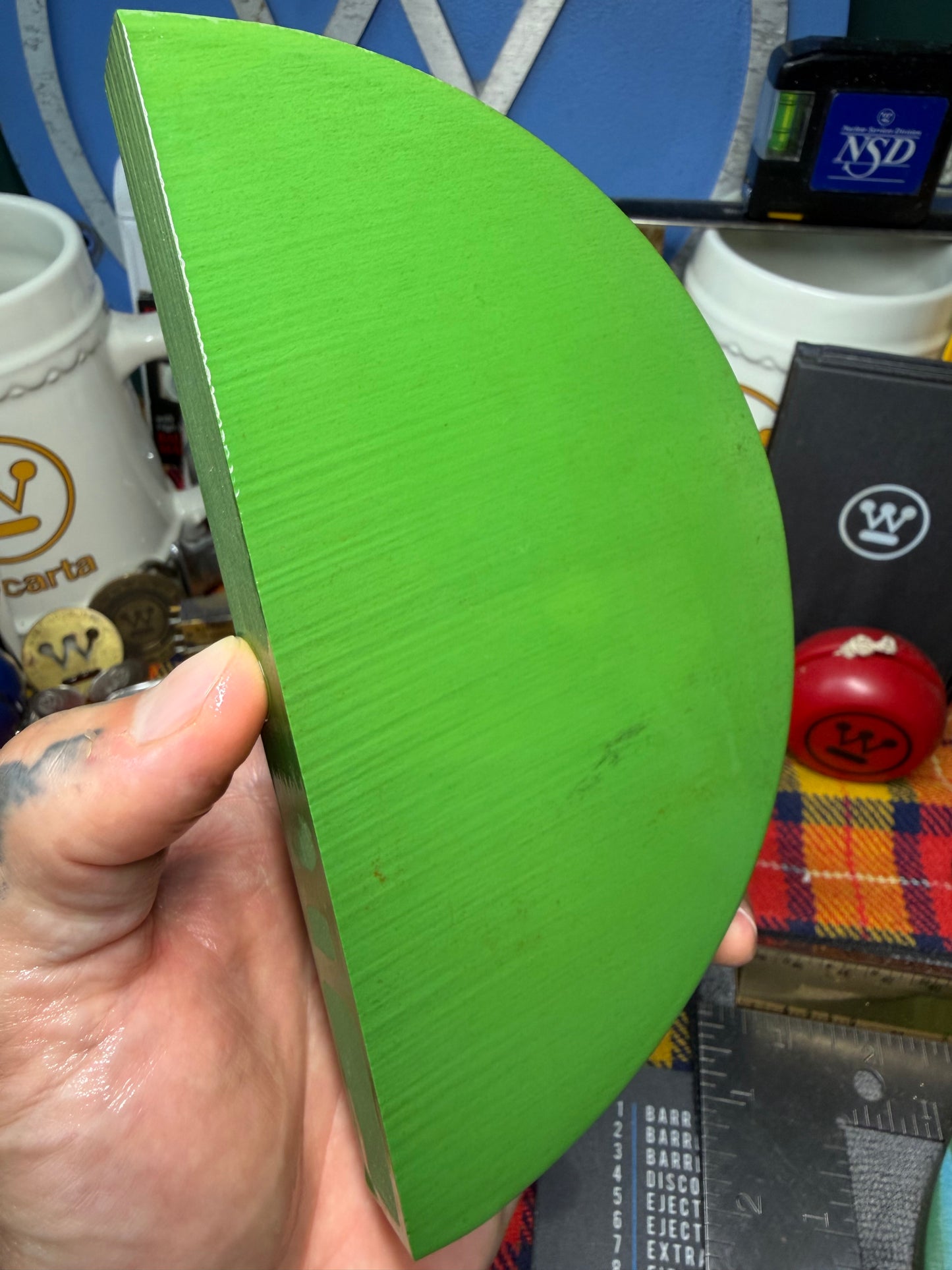 Antique Lime Green Bakelite Block 6 1/4" x 3 1/4" x .65"