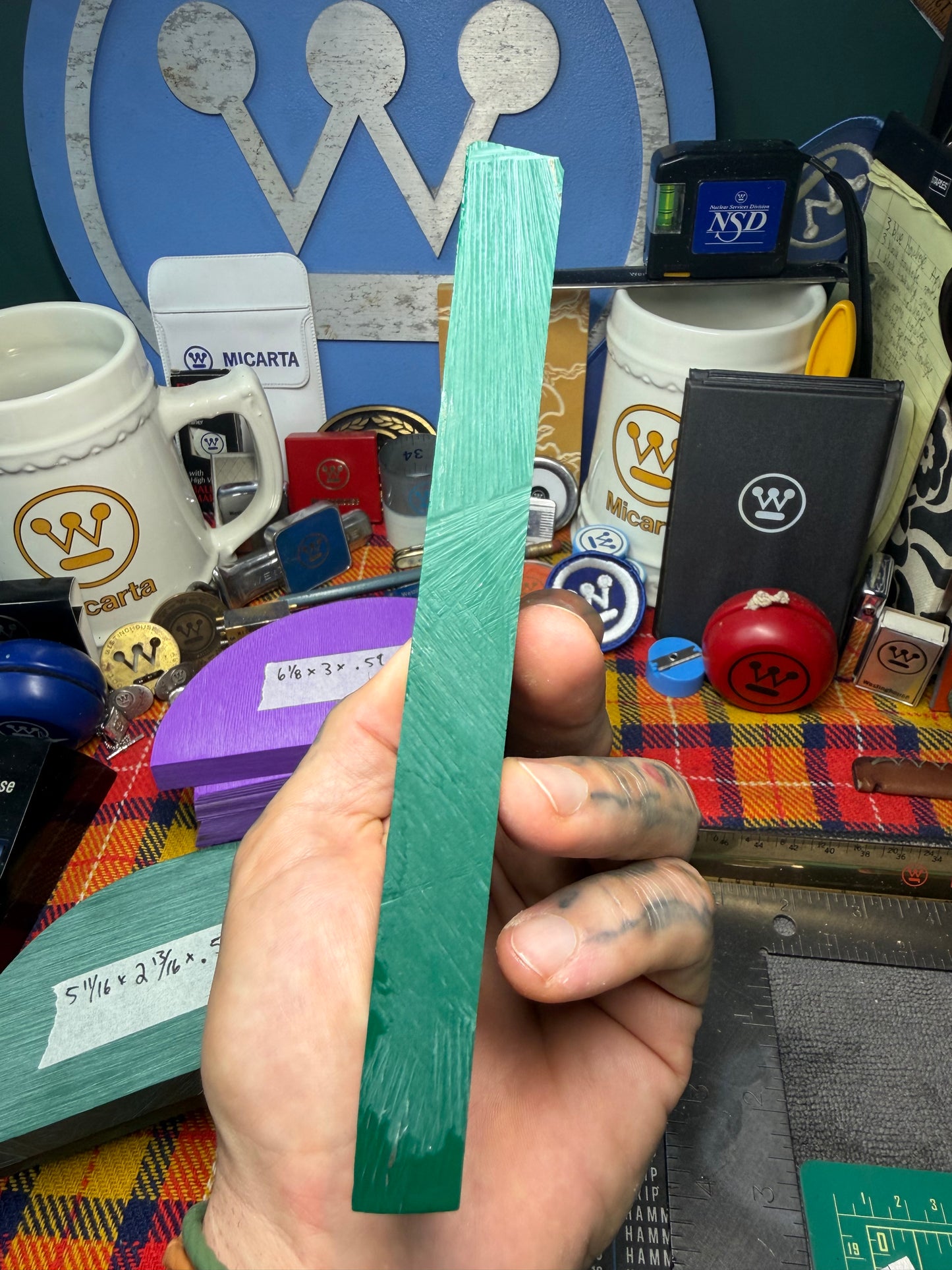 Antique Hunter Green Bakelite Block (Different Sizes)