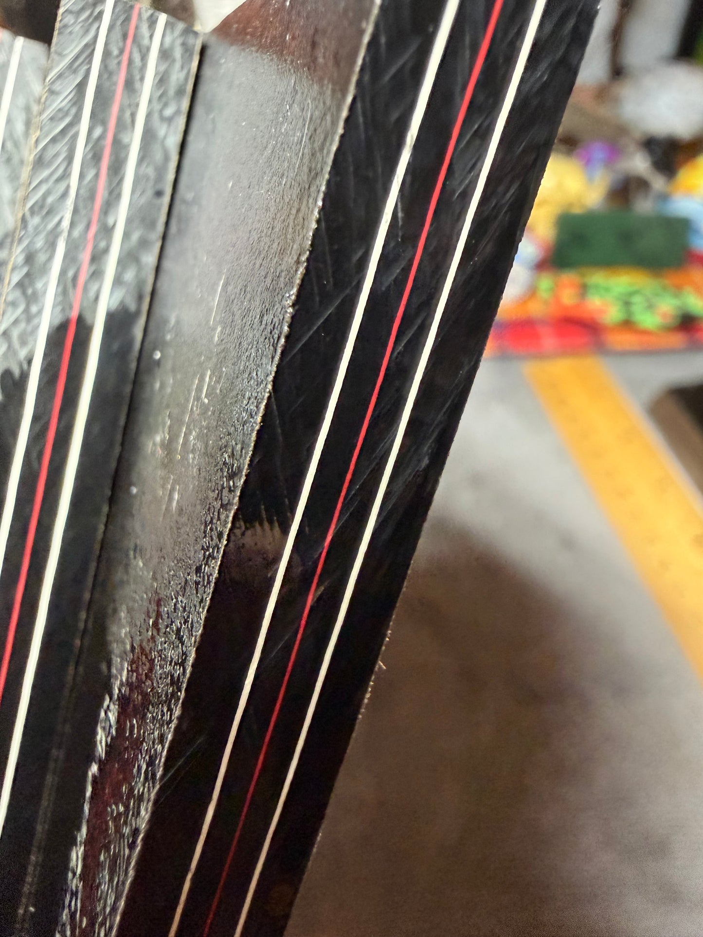 Vintage Allied Signal White/Red Black Paper Micarta Scales 4 15/16” x 1 1/2” x .41”