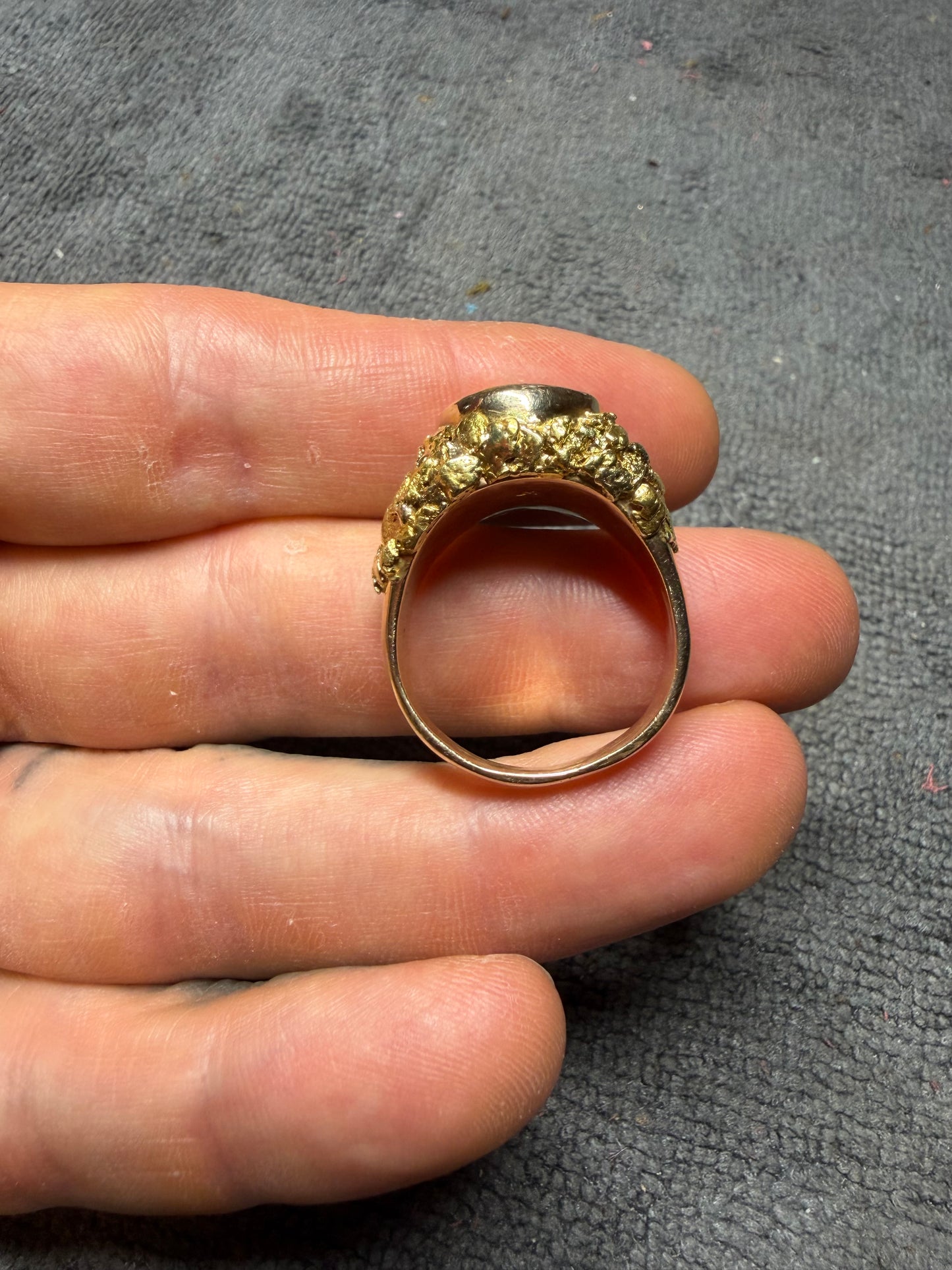 Custom 14kt-24kt Gold Cowboy Ring Size 10 1/2 (26.52 grams)