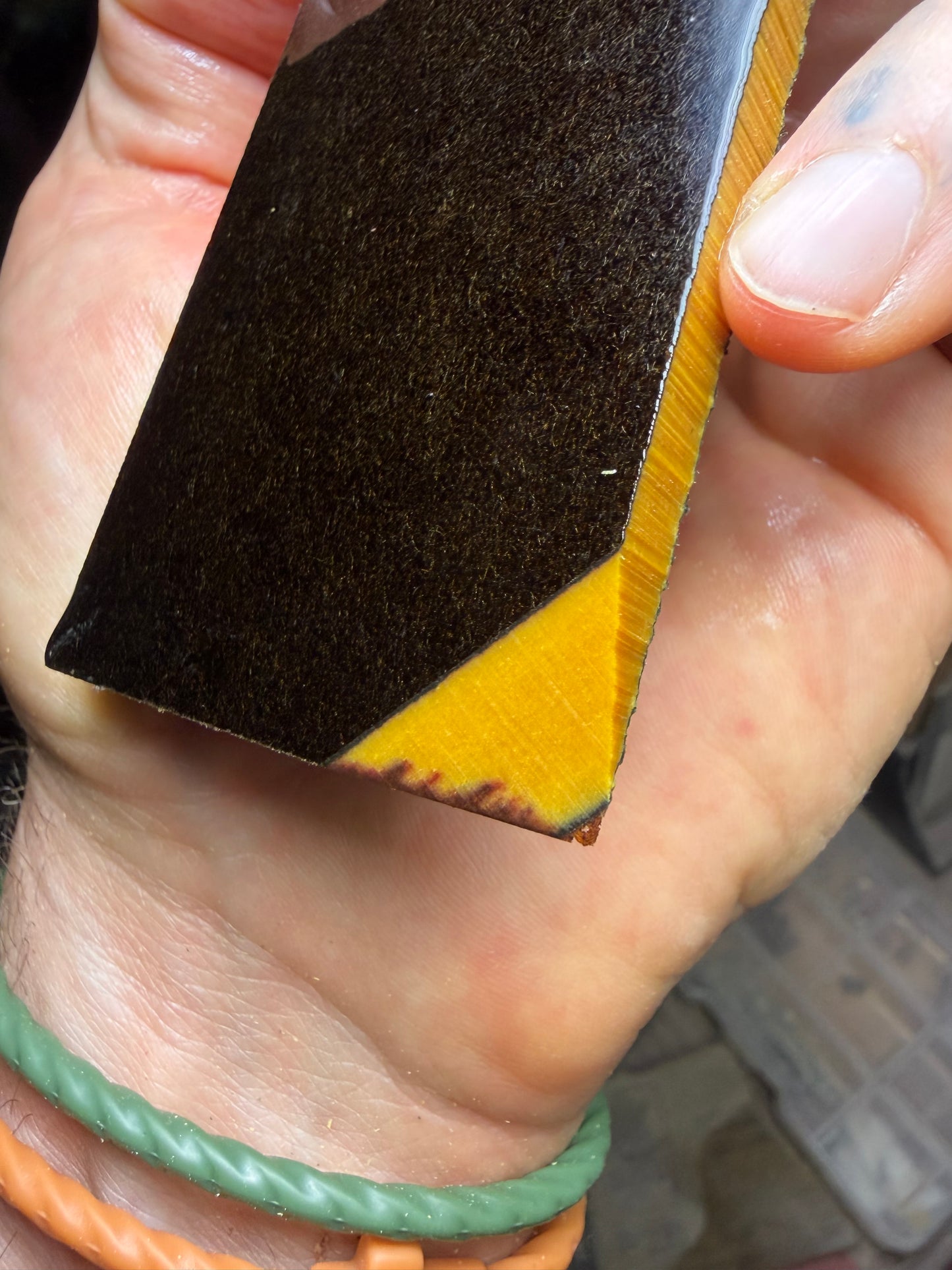 Black Bark Butterscotch Paper Micarta 5” x 2 15/16” x 1/4”