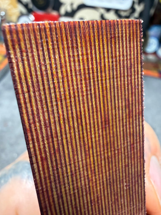 Vintage Westinghouse Layered Linen (Red/Tan) Crosscut 5 3/16” x 1” x .19”